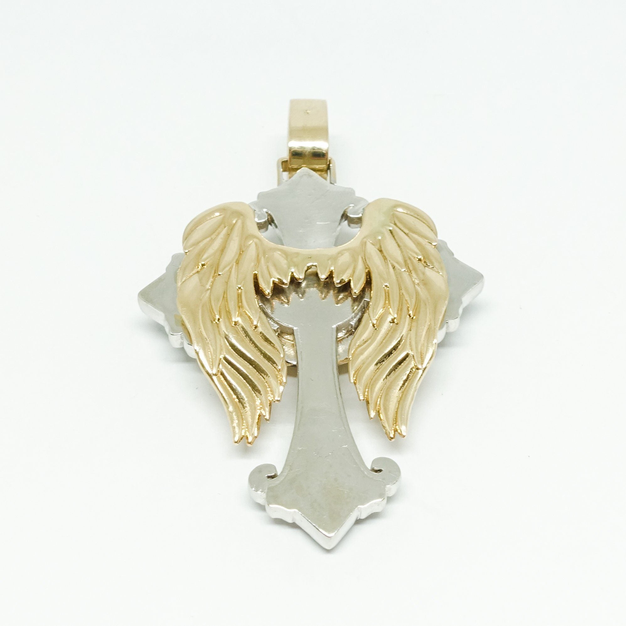 Lion Head Diamond Cross Pendant