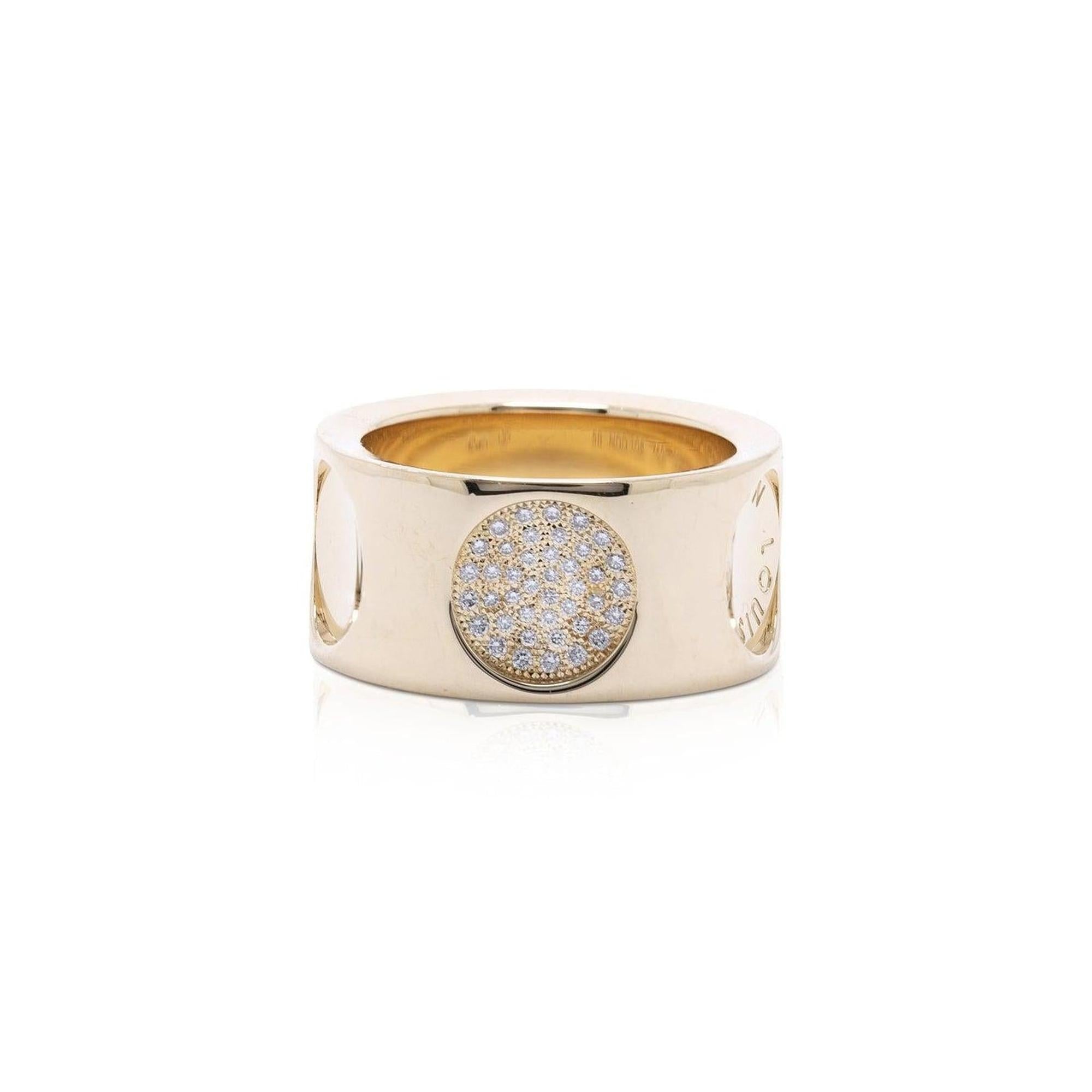 Louis Vuitton 18k Gold Diamond Empreinte Ring w/ Box