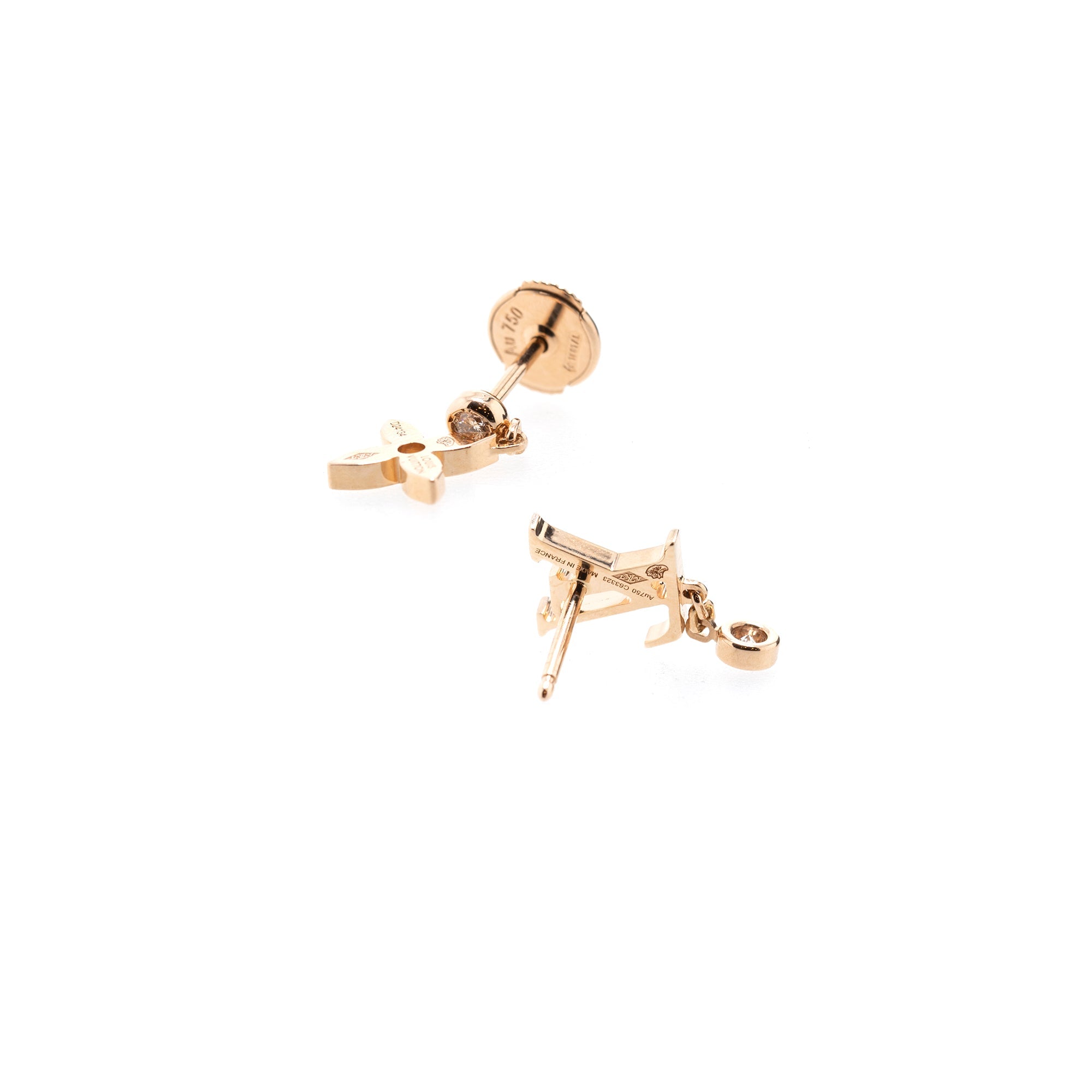 Louis Vuitton 18k Rose Gold Idylle Blossom Stud Earrings with Diamonds