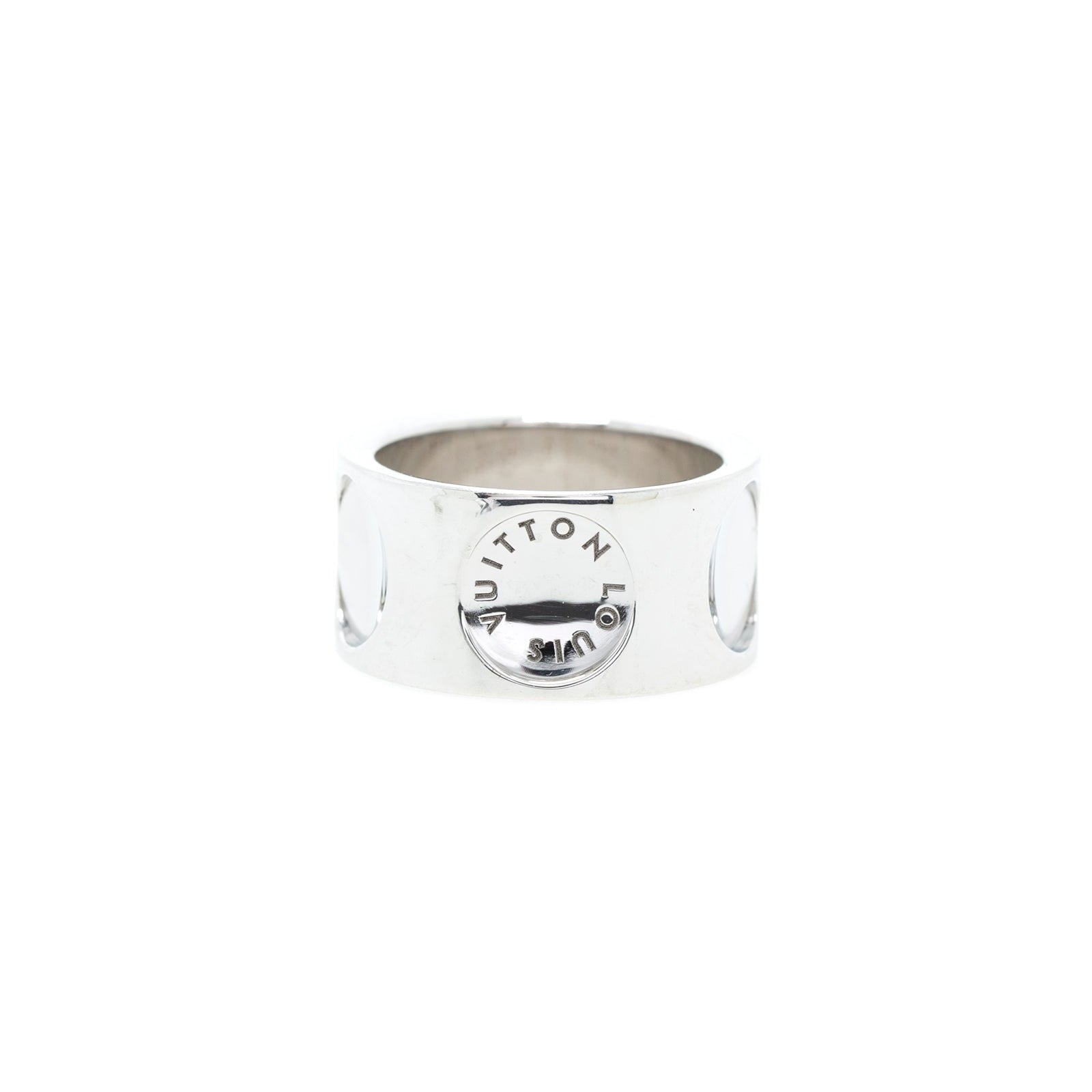 Louis Vuitton 18k White Gold Wide Empreinte Ring – Oliver Jewellery