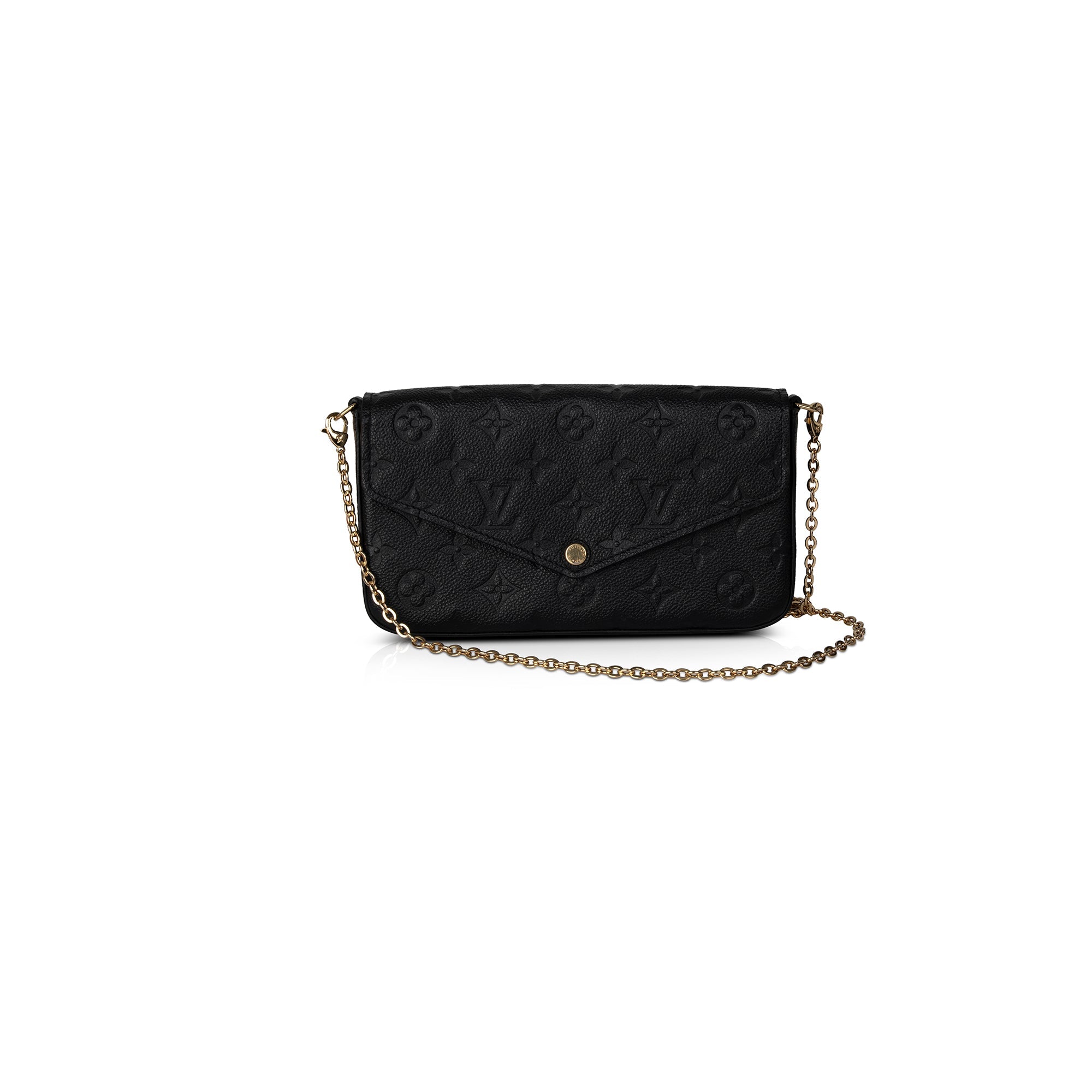Louis Vuitton 2021 Black Monogram Empreinte Felicie Pochette Bag w/ Box & Receipt