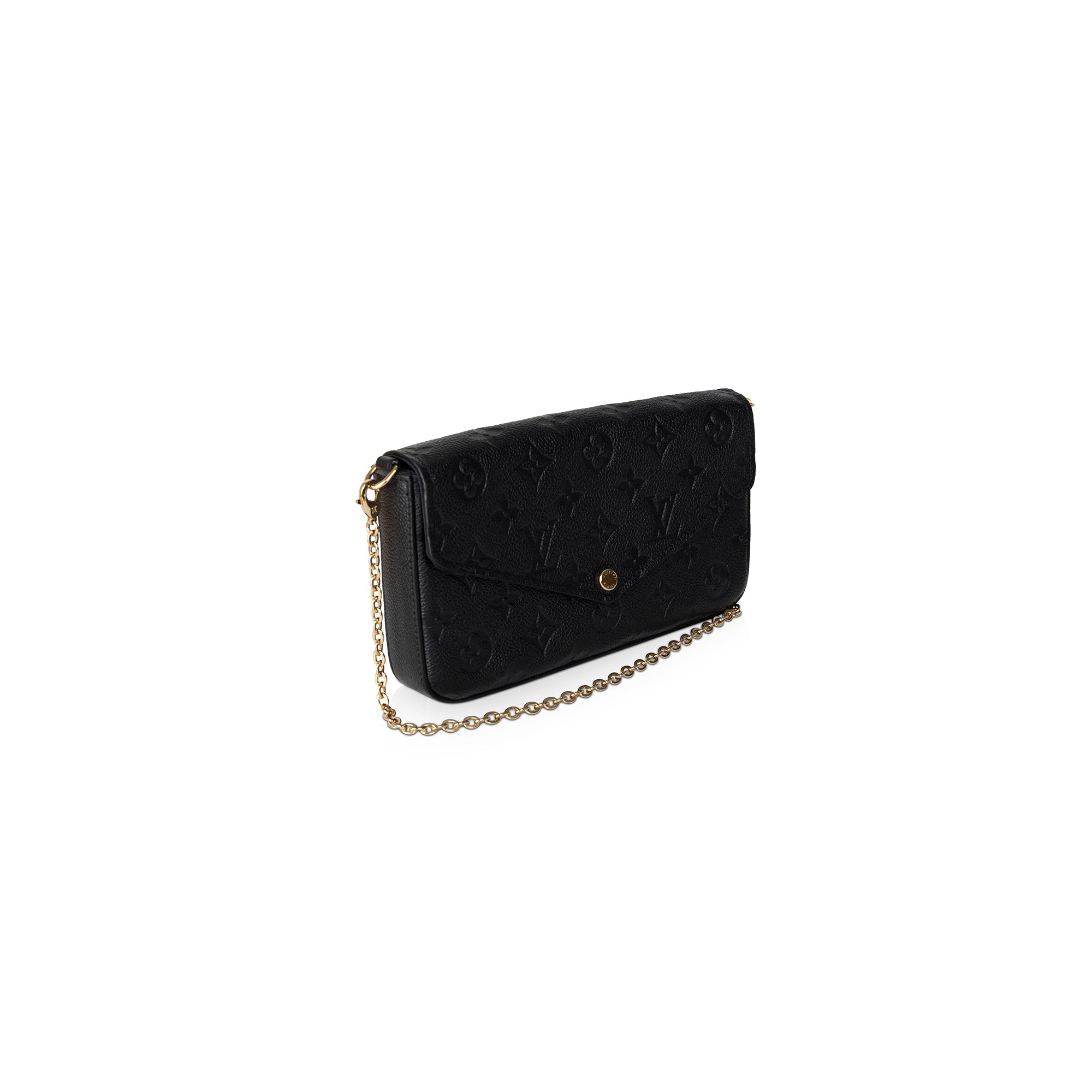Louis Vuitton 2021 Black Monogram Empreinte Felicie Pochette Bag w/ Box & Receipt
