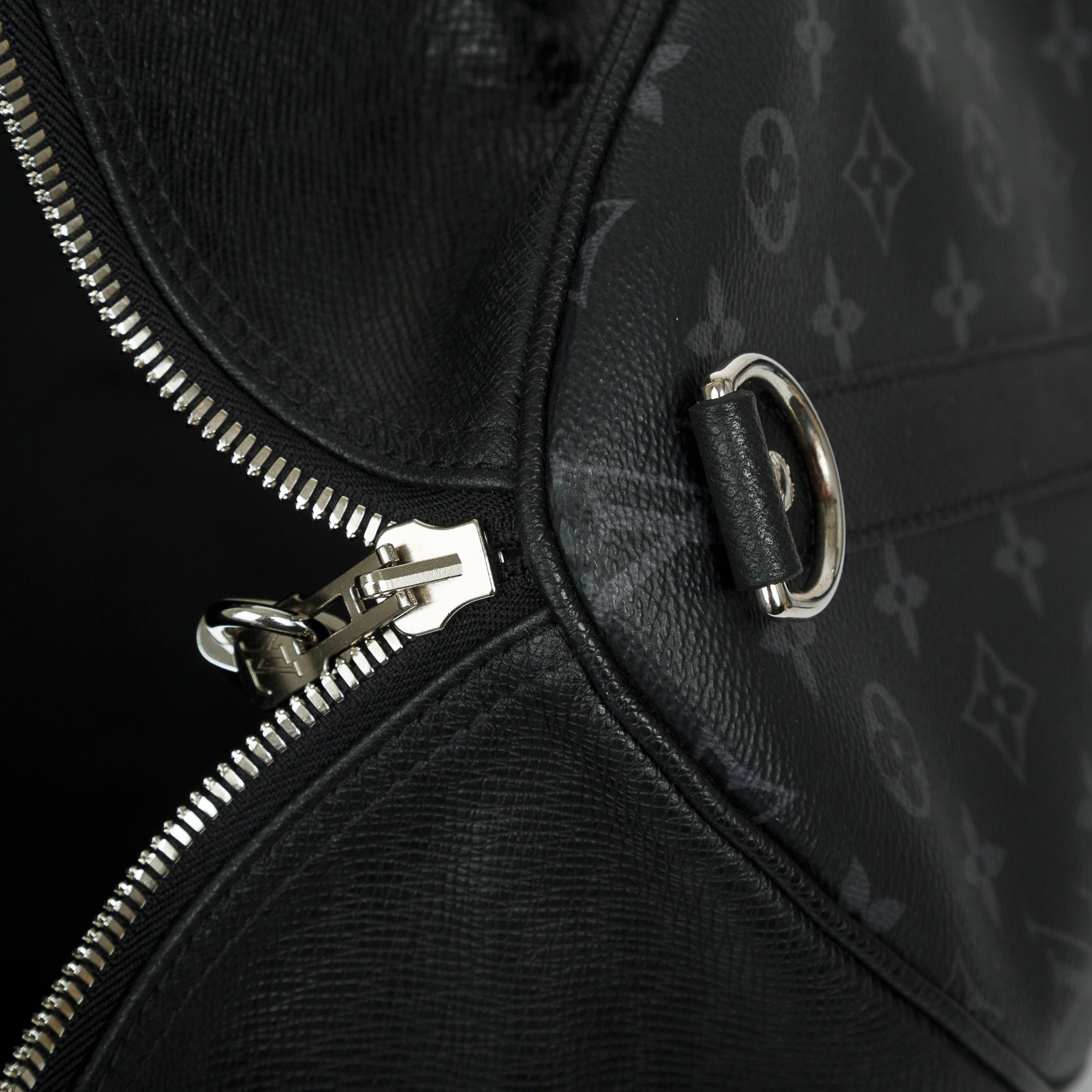 Louis Vuitton 2021 Black Taiga Leather and Monogram Eclipse Keepall Bandouliere 50