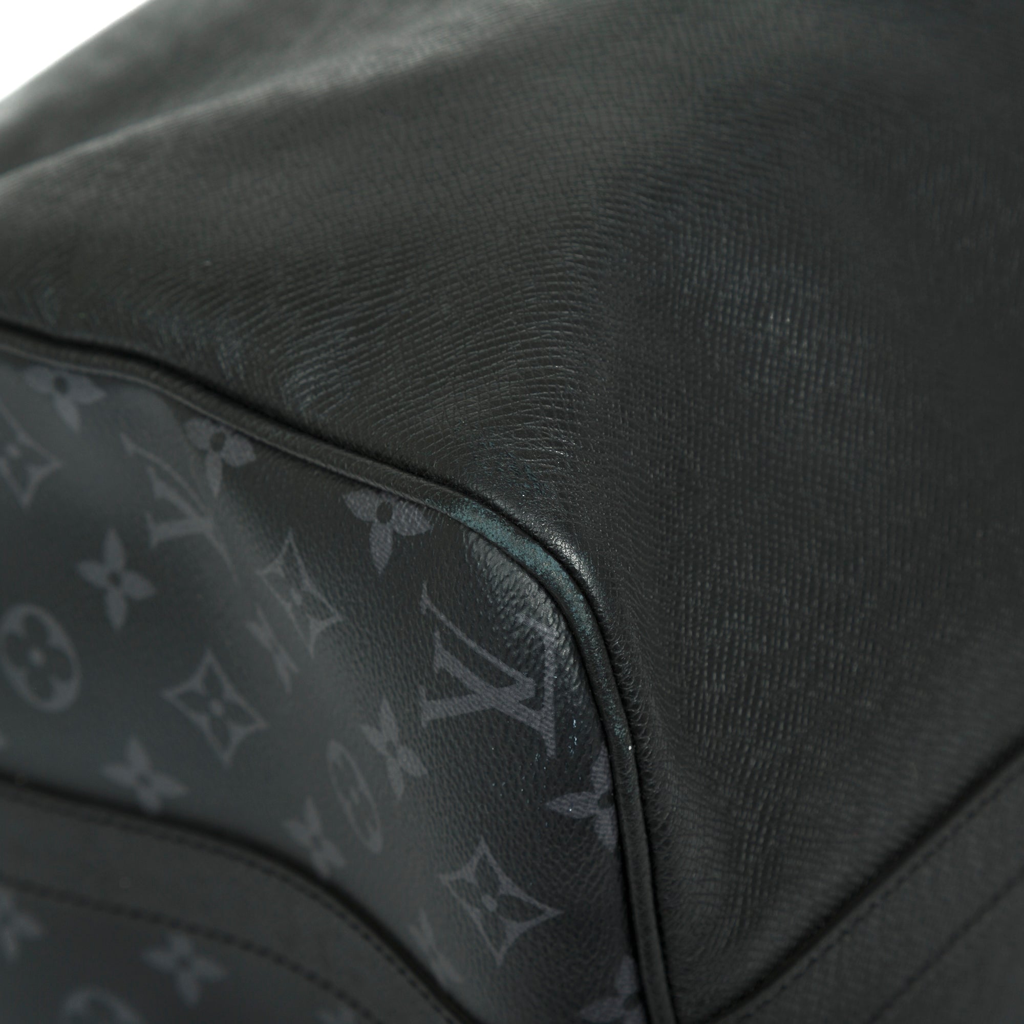 Louis Vuitton 2021 Black Taiga Leather and Monogram Eclipse Keepall Bandouliere 50