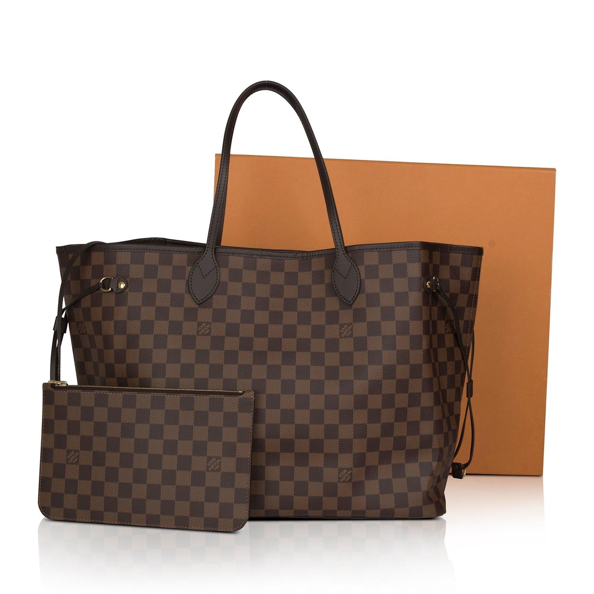 Louis Vuitton 2022 Damier Ebene Neverfull GM w/ Pouch, Box & Receipt