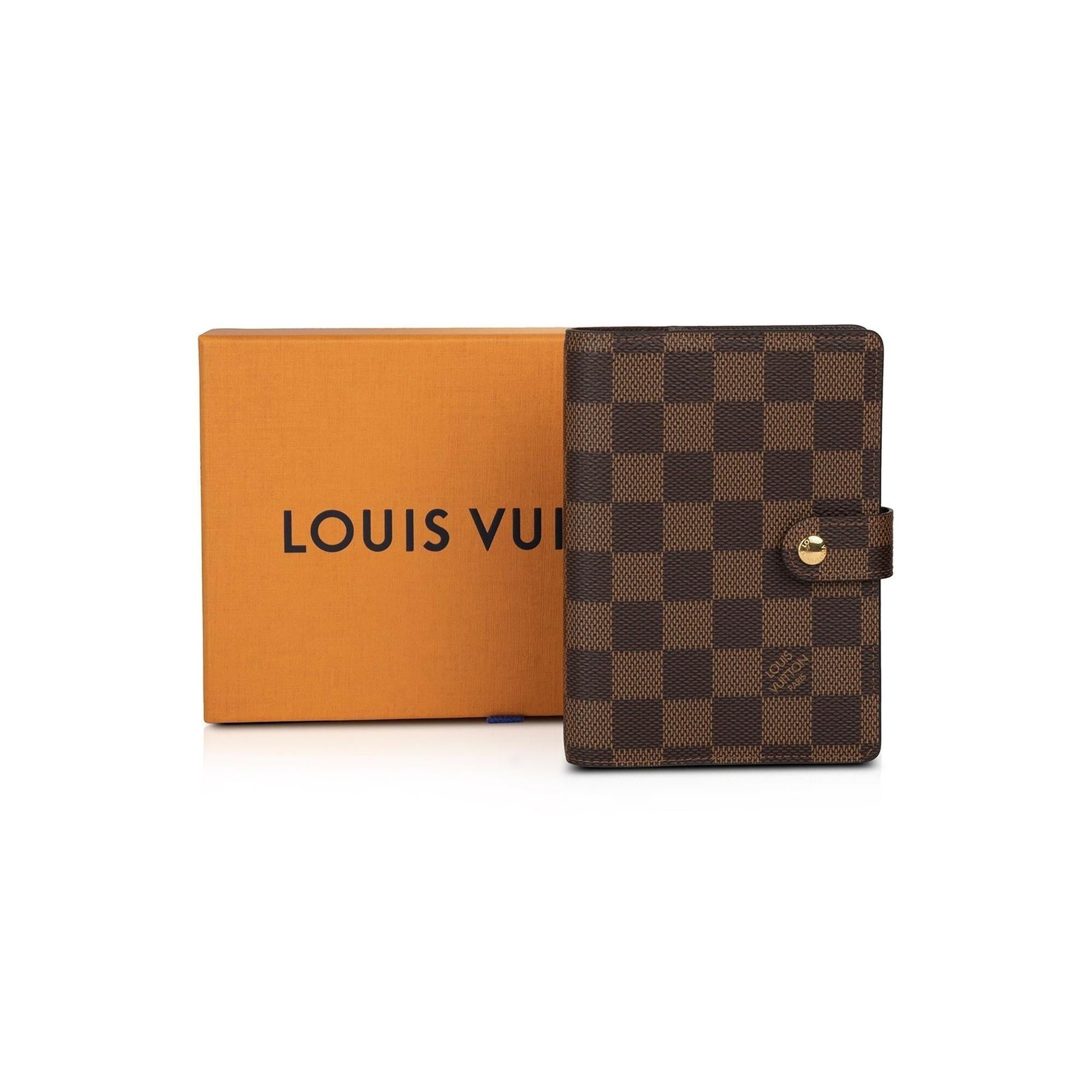 Louis Vuitton 2022 Damier Ebene Small Ring Agenda Cover w/ Box