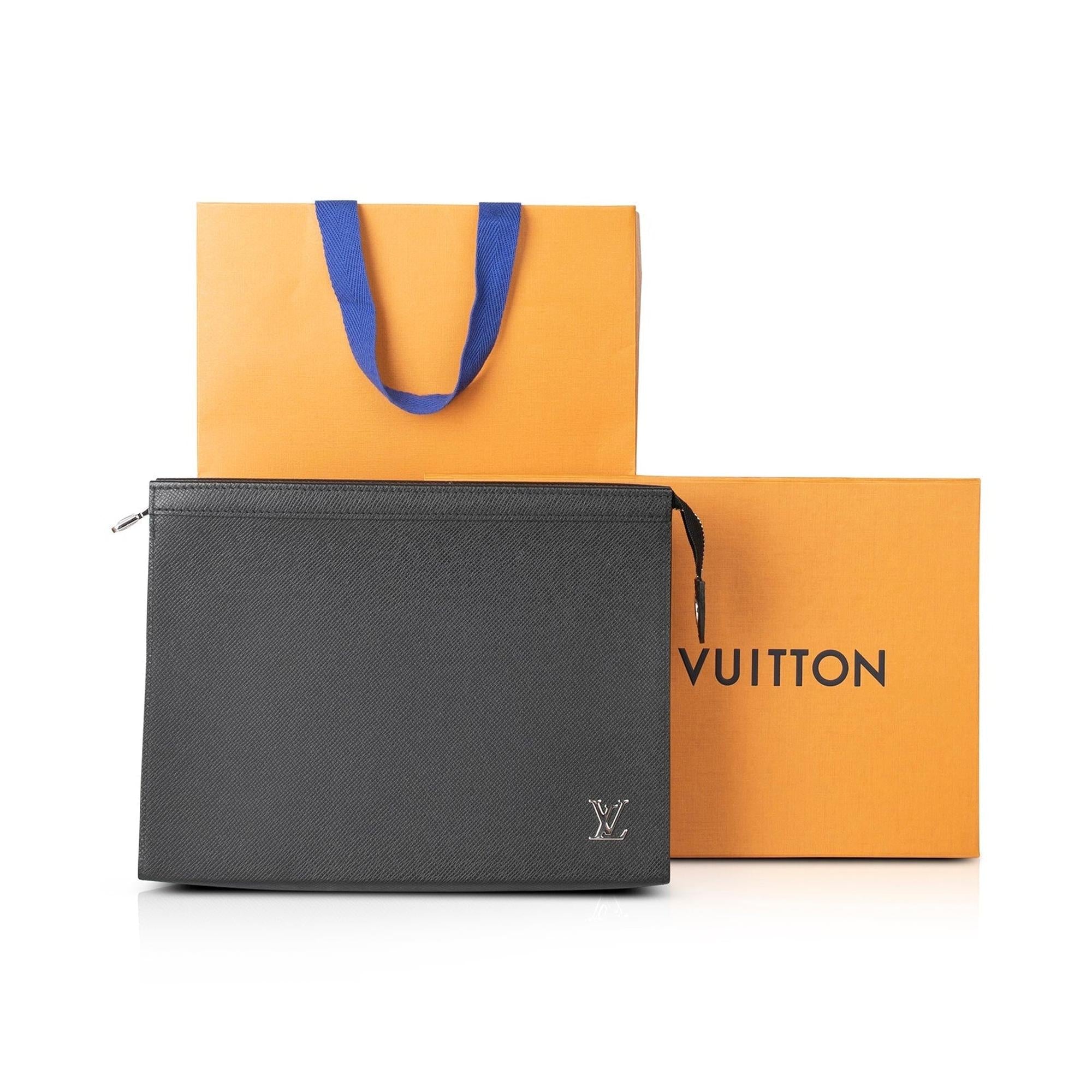 Louis Vuitton 2022 Taiga Leather Pochette Voyage w/ Box