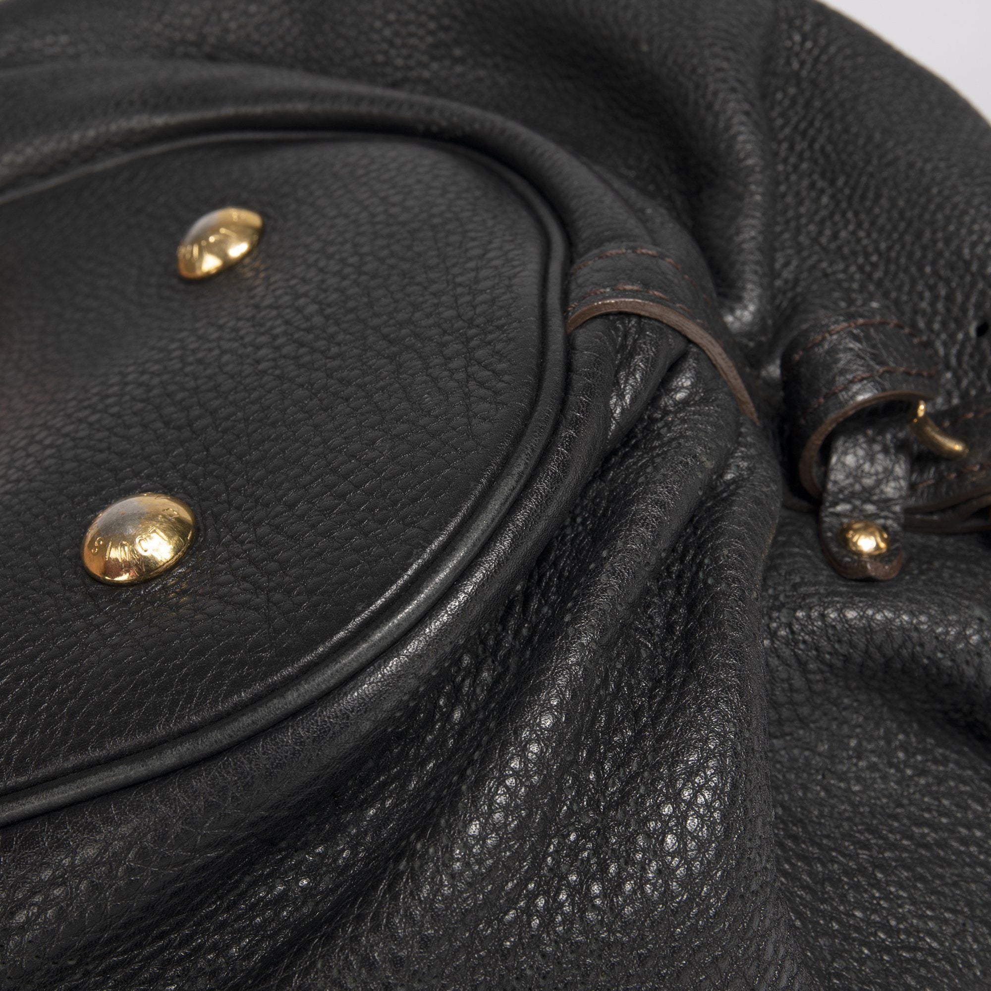 Louis Vuitton Black Mahina L Hobo w/ Receipt