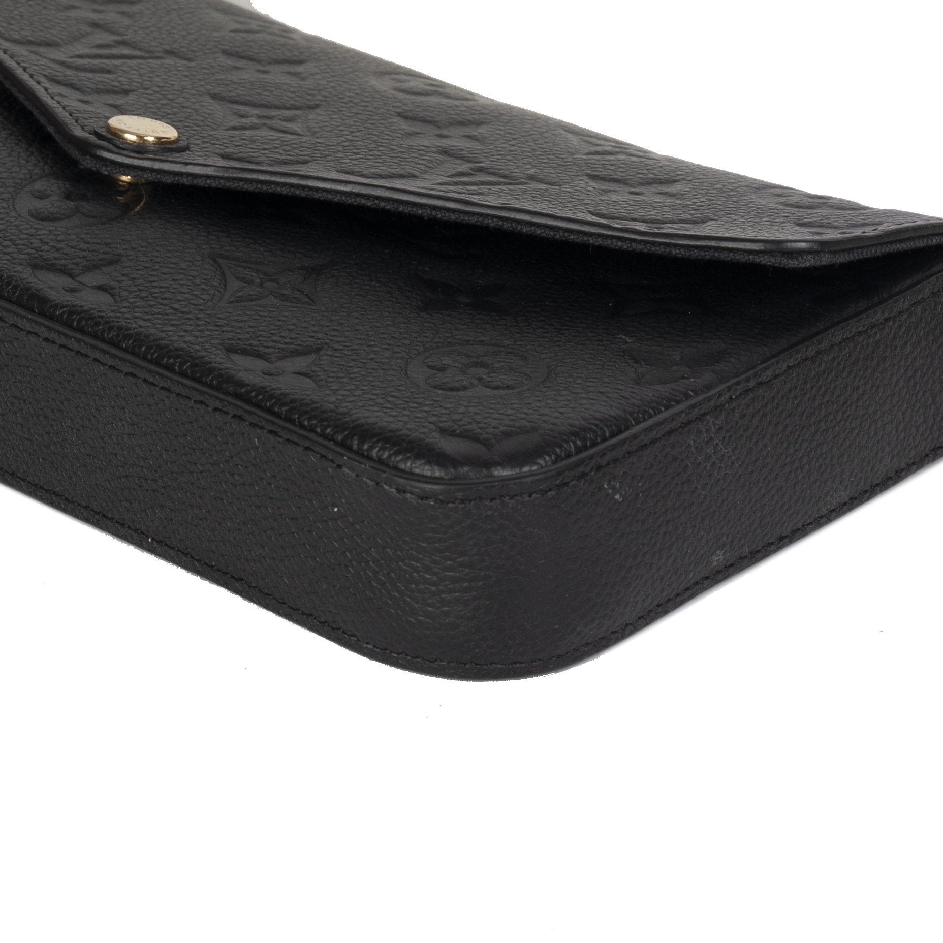 Louis Vuitton Black Monogram Empreinte Felicie Pochette Bag w/ Box