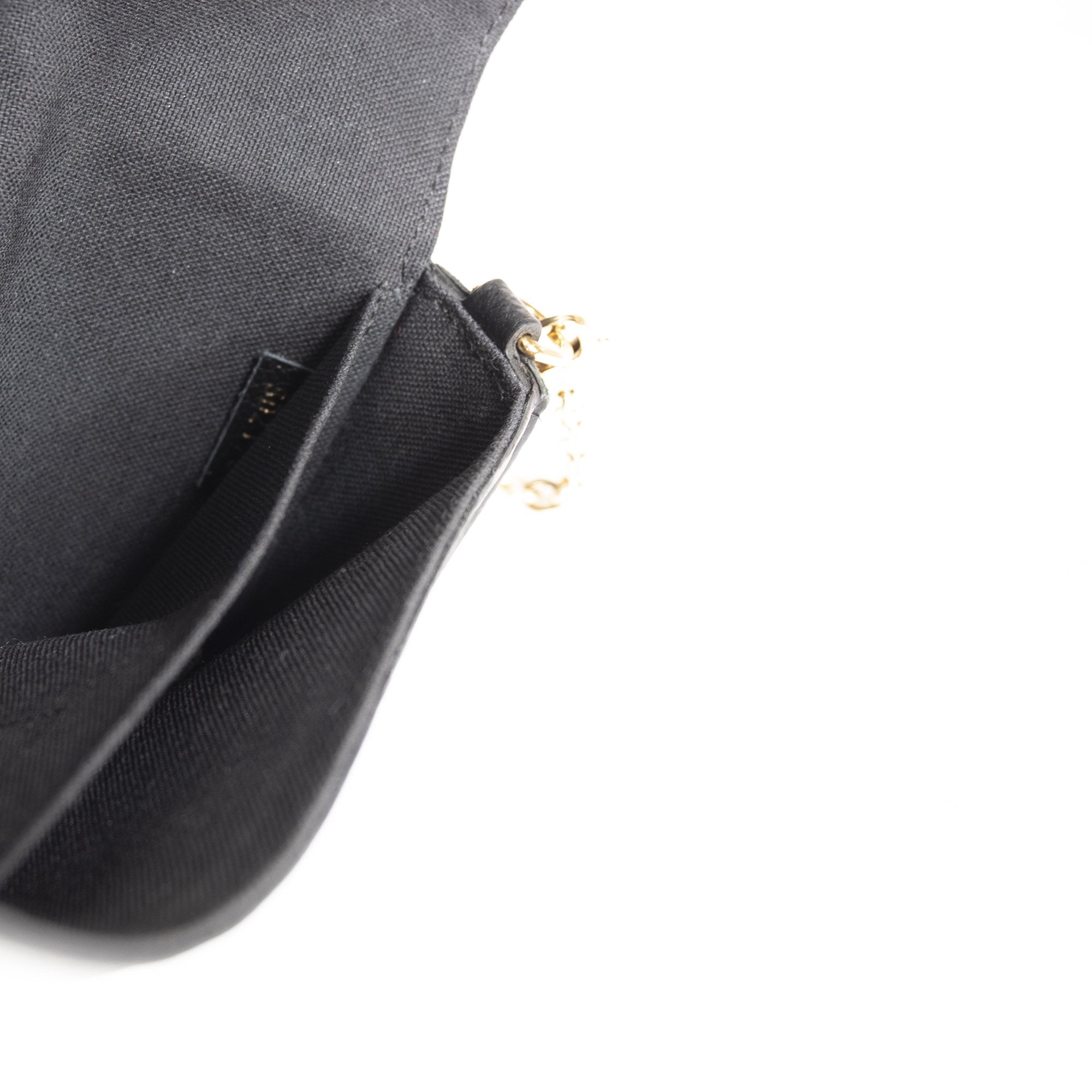 Louis Vuitton Black Monogram Empreinte Felicie Pochette Bag w/ Box