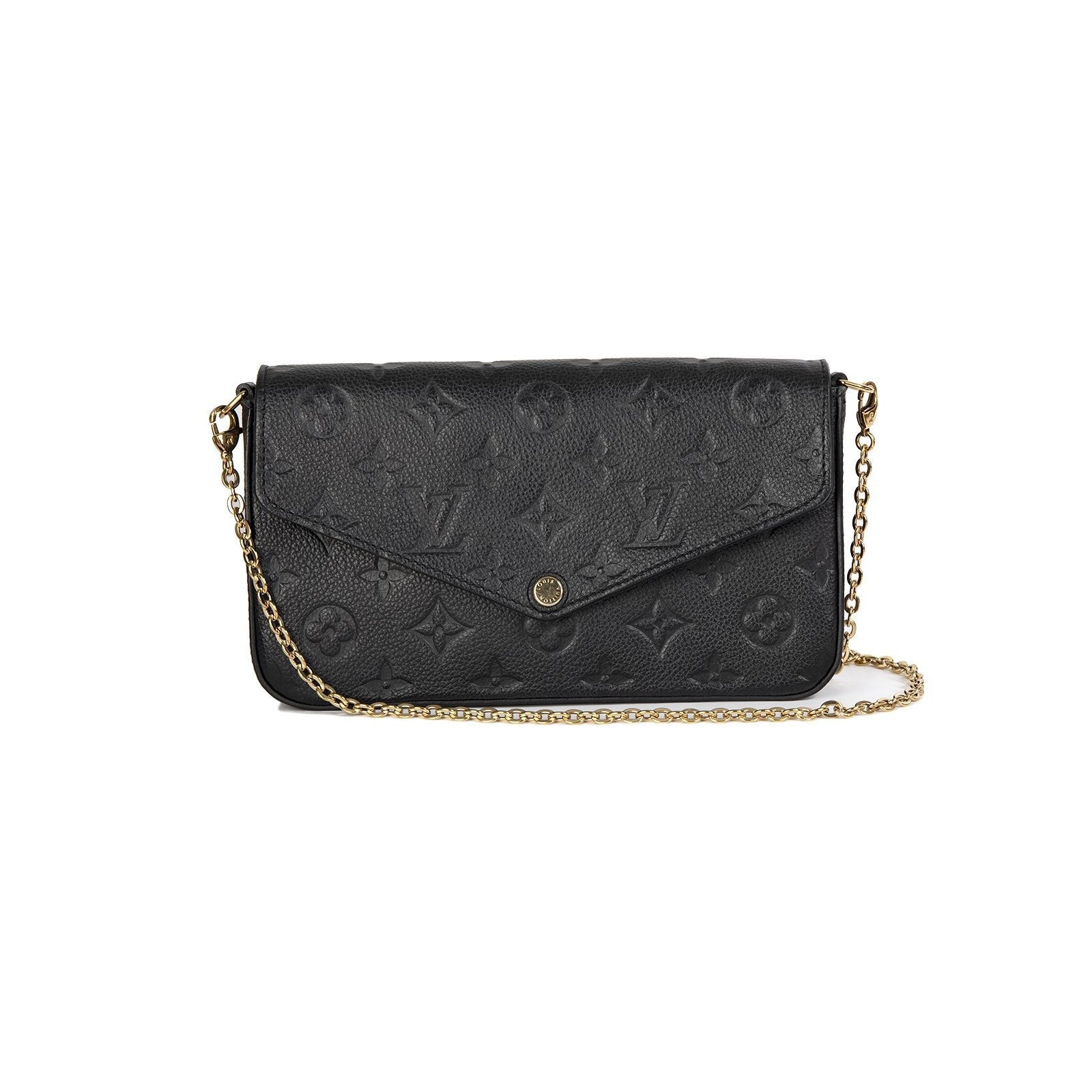 Louis Vuitton Black Monogram Empreinte Felicie Pochette Bag w/ Box