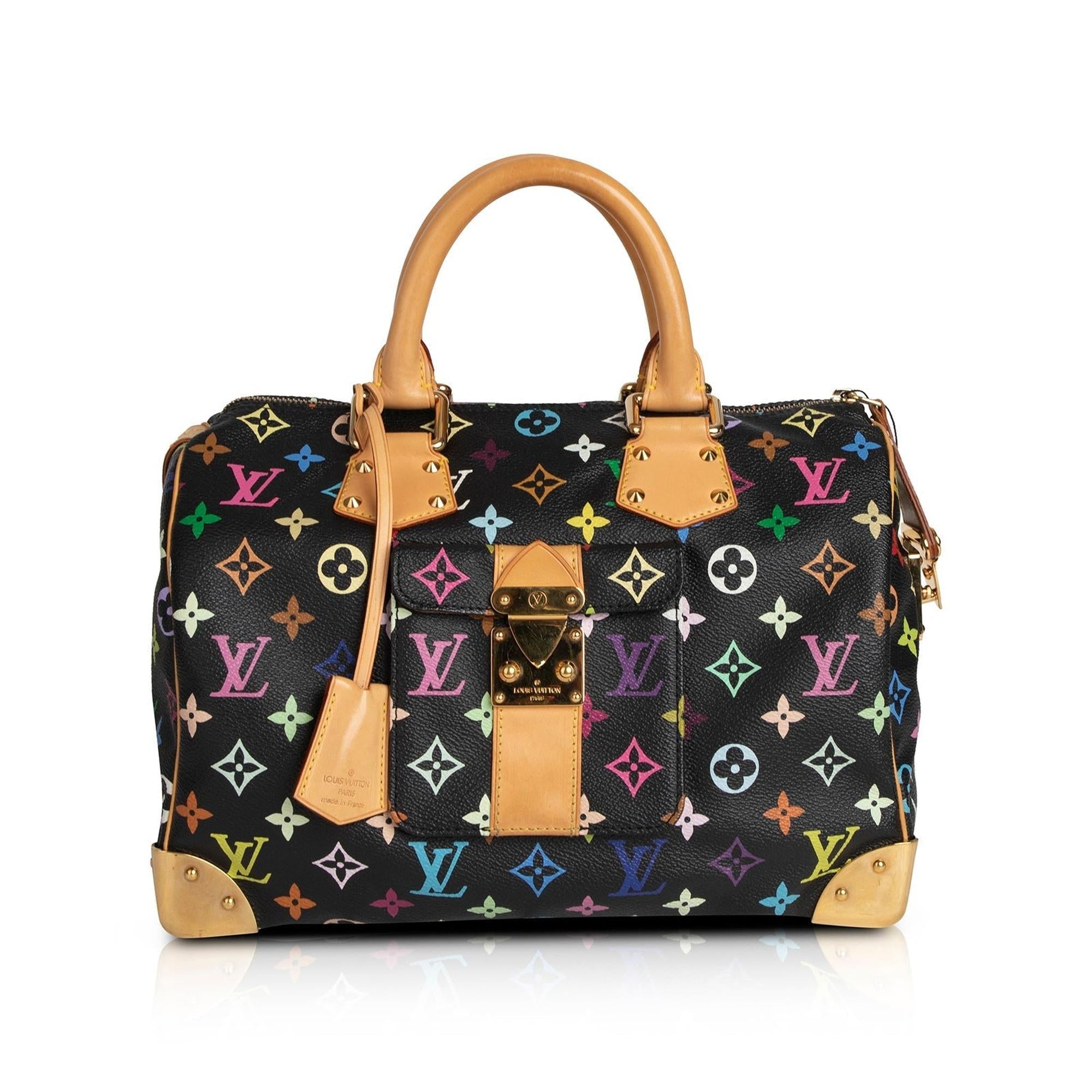 Louis Vuitton Black Multicolore Speedy 30