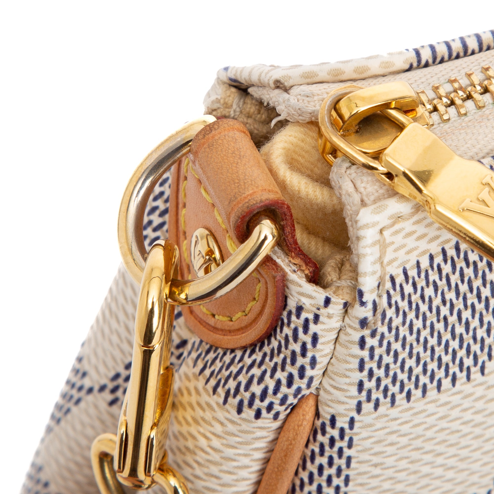 Louis Vuitton Damier Azur Eva Clutch w/ Strap & Box