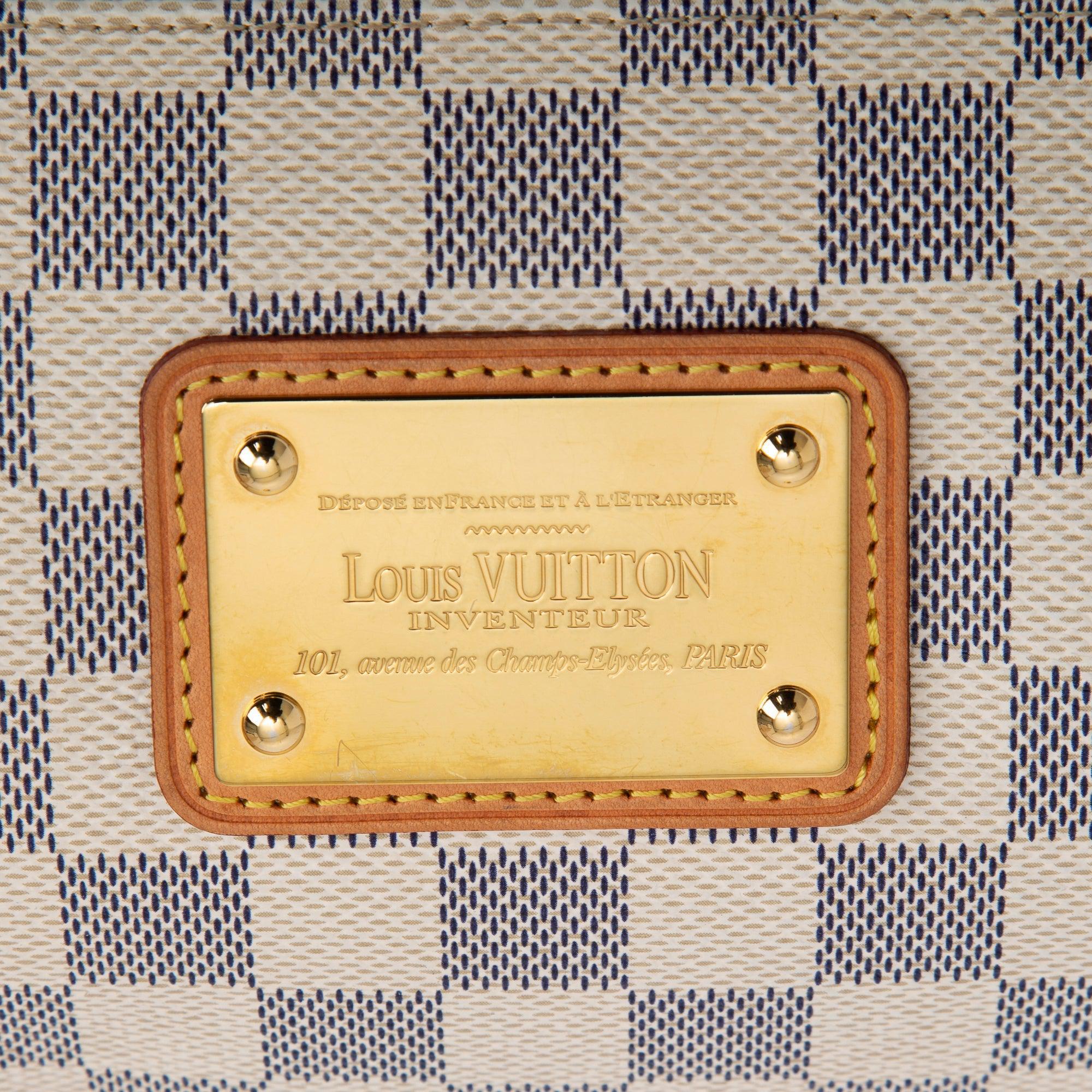 Louis Vuitton Damier Azur Eva Clutch w/ Strap & Box