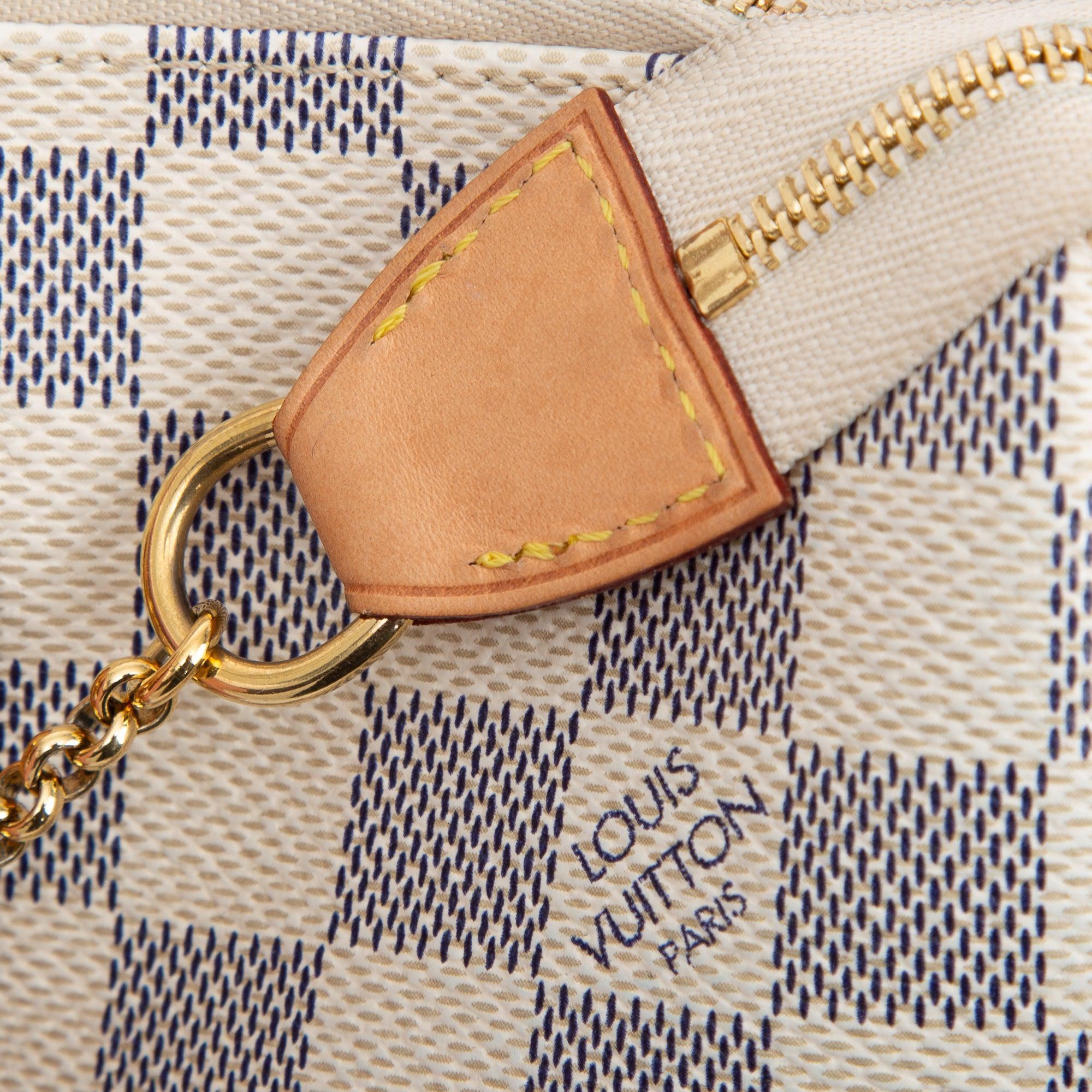 Louis Vuitton Damier Azur Eva Clutch w/ Strap & Box