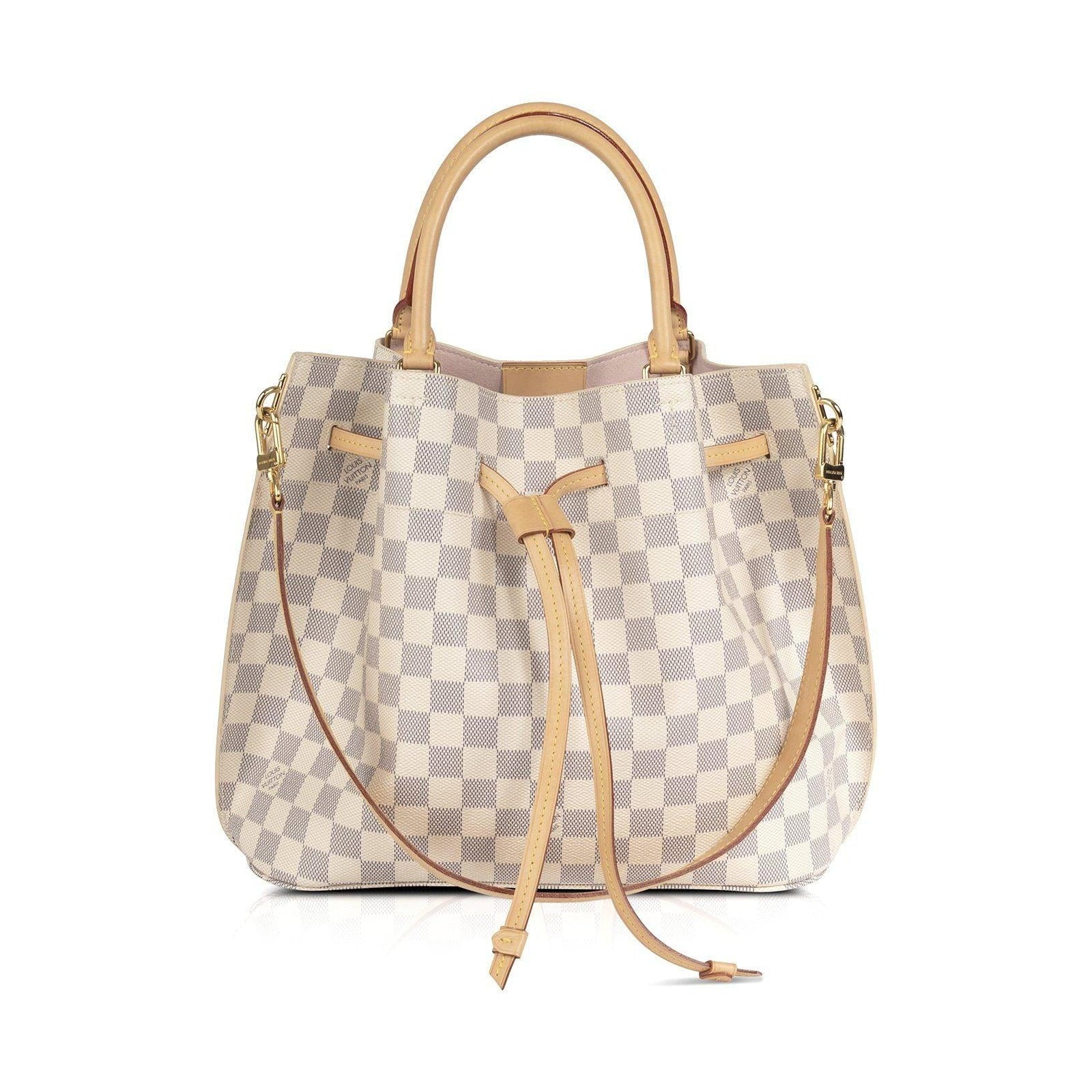 Louis Vuitton Damier Azur Girolata Bucket Bag Pink White Blue