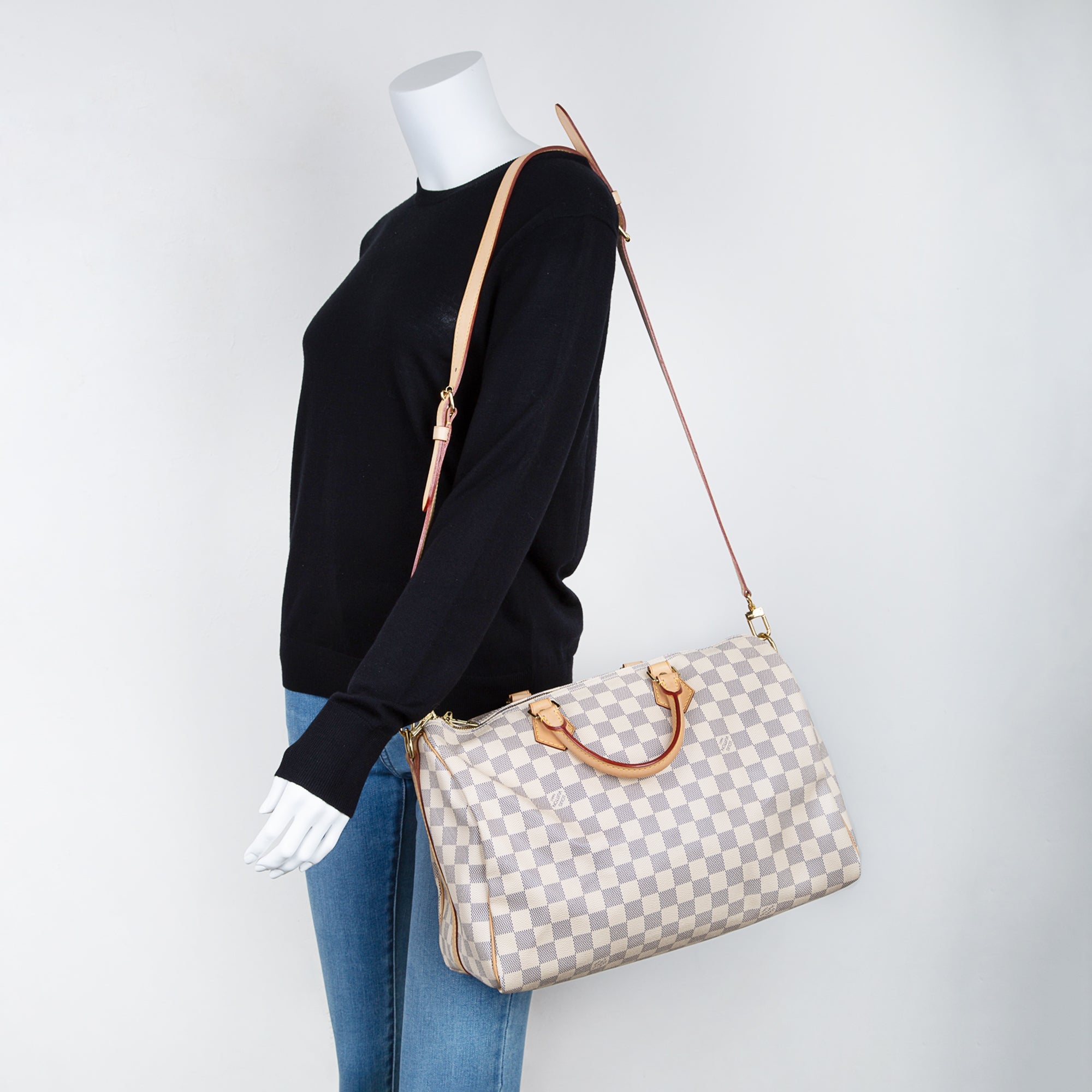 Louis Vuitton Damier Azur Speedy Bandouliere 35 w/ Box