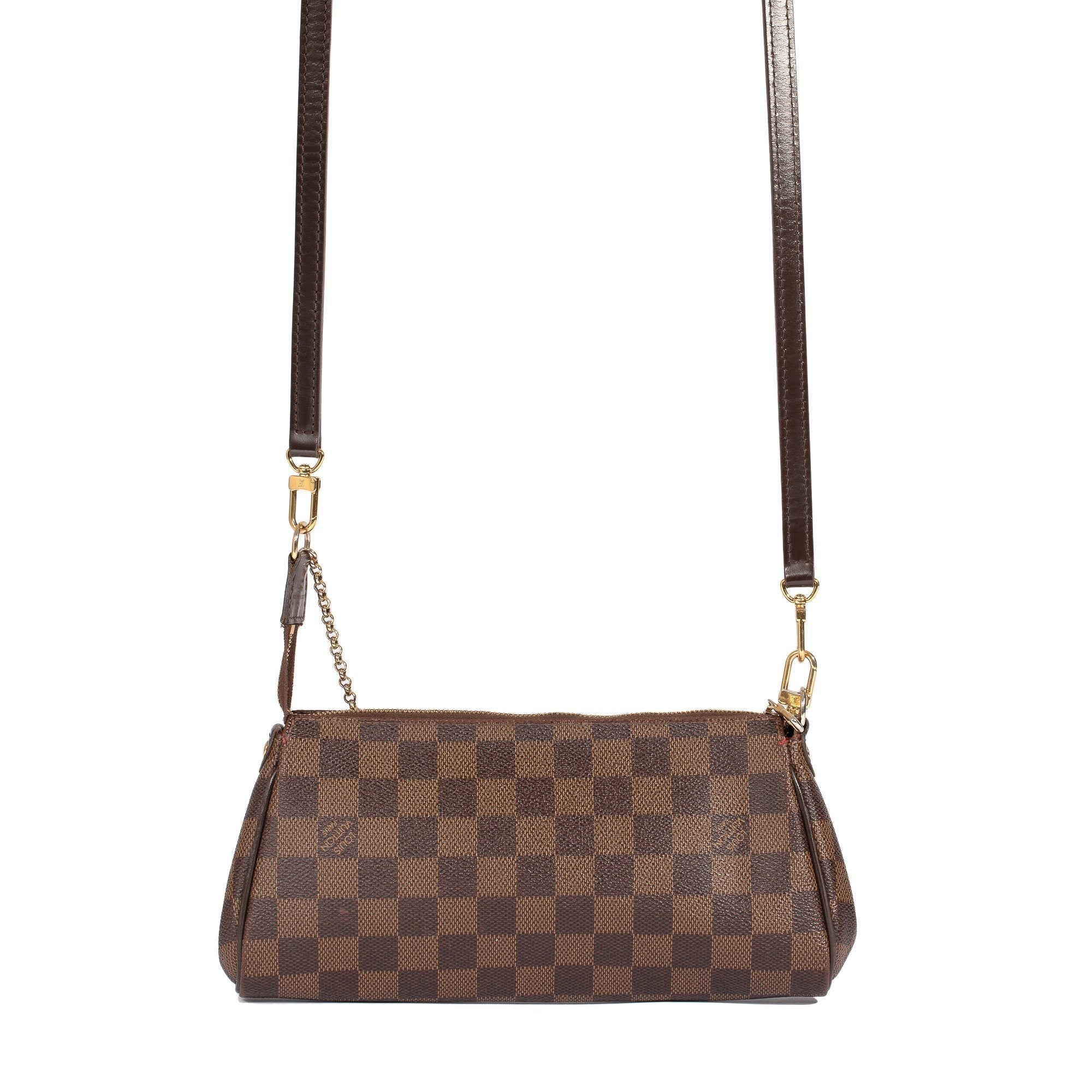 Louis Vuitton Damier Ebene Eva Clutch w/ Shoulder Strap