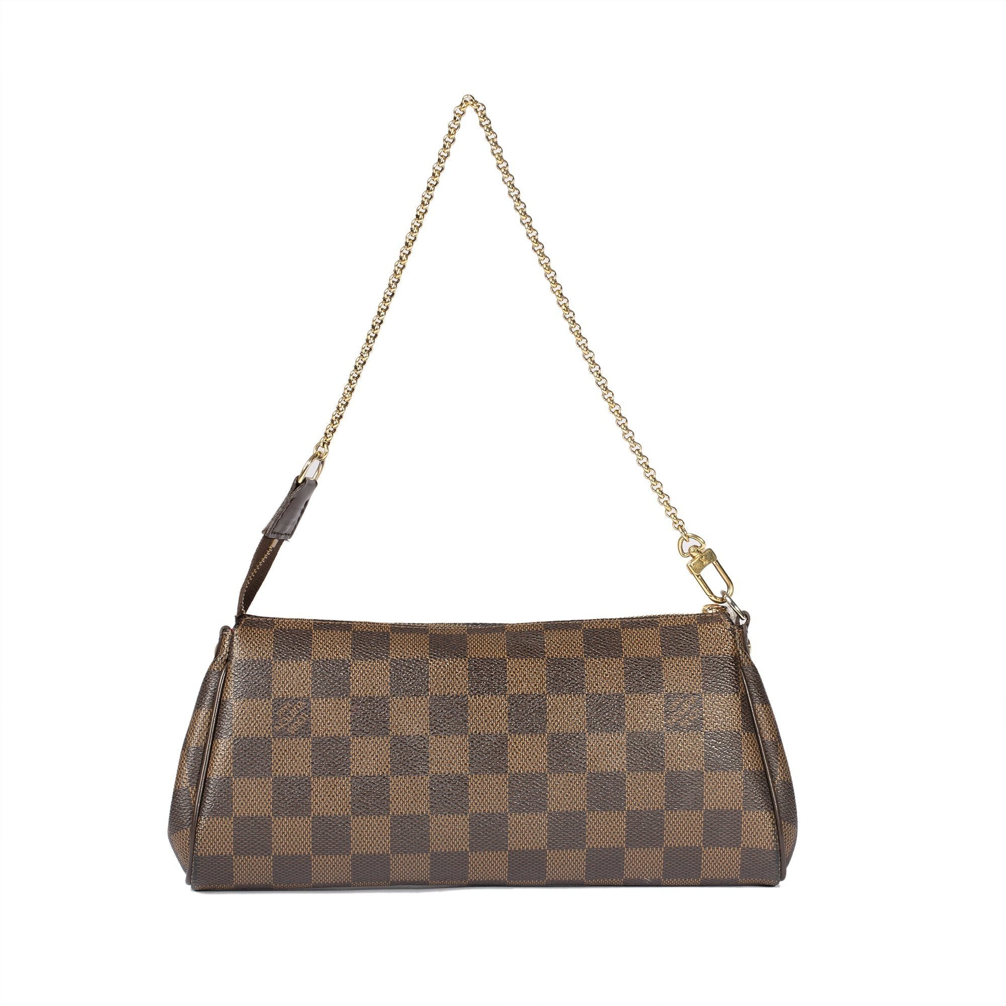 Louis Vuitton Damier Ebene Eva Clutch w/ Shoulder Strap
