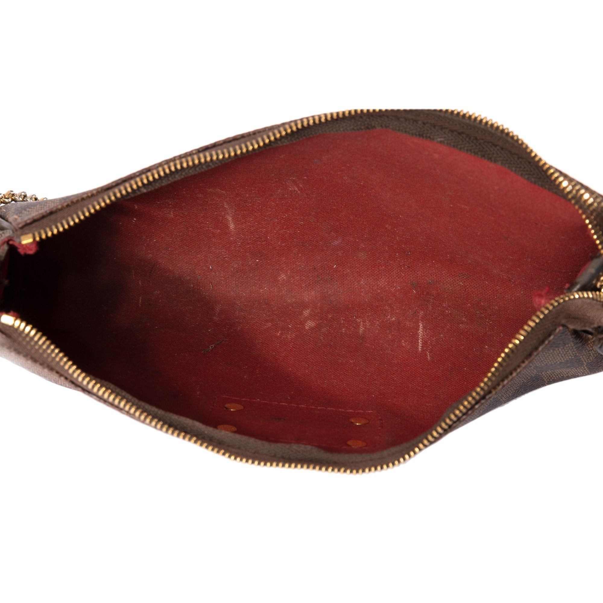 Louis Vuitton Damier Ebene Eva Clutch w/ Shoulder Strap