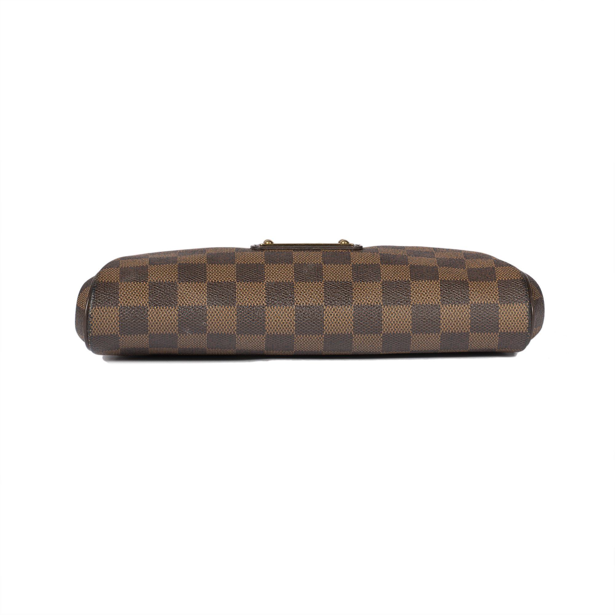 Louis Vuitton Damier Ebene Eva Clutch w/ Shoulder Strap