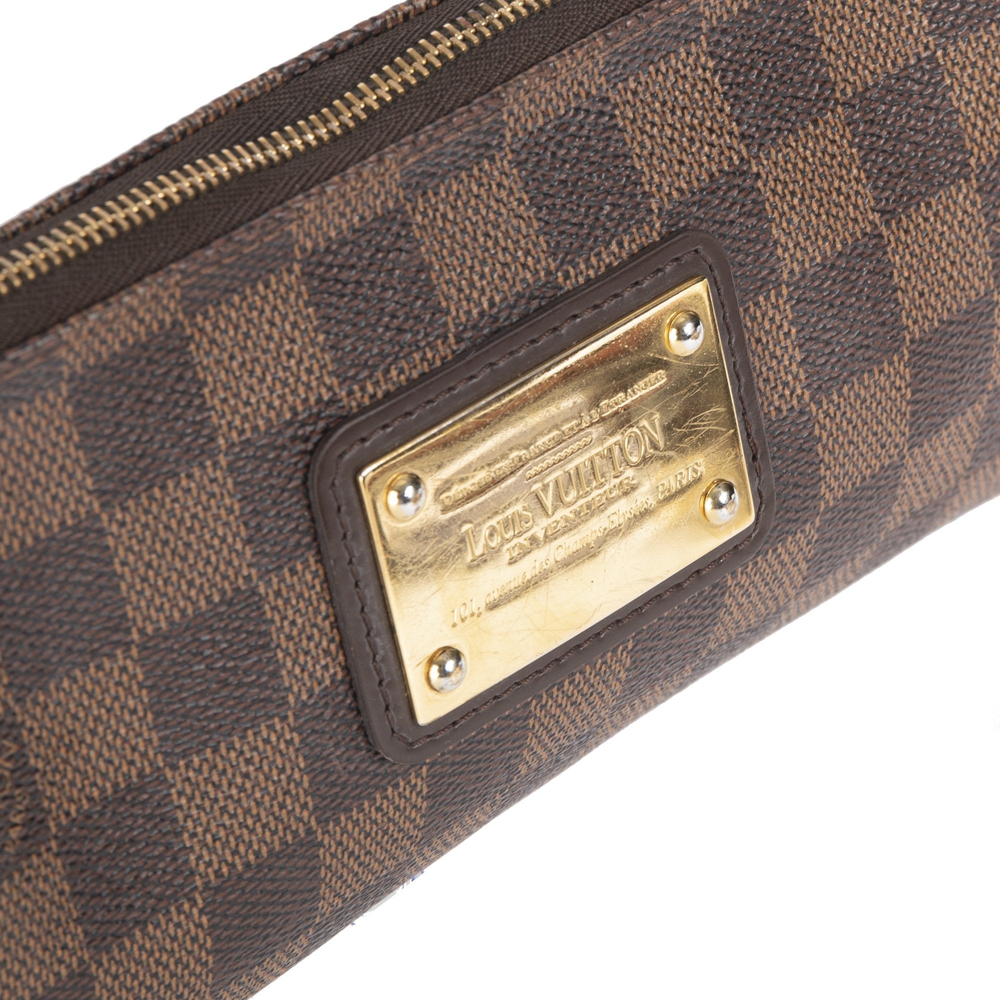 Louis Vuitton Damier Ebene Eva Clutch w/ Shoulder Strap