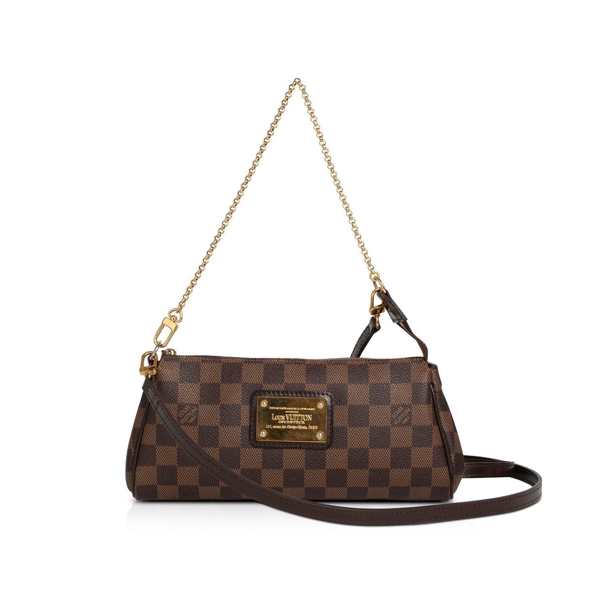 Louis Vuitton Damier Ebene Eva Clutch w/ Strap