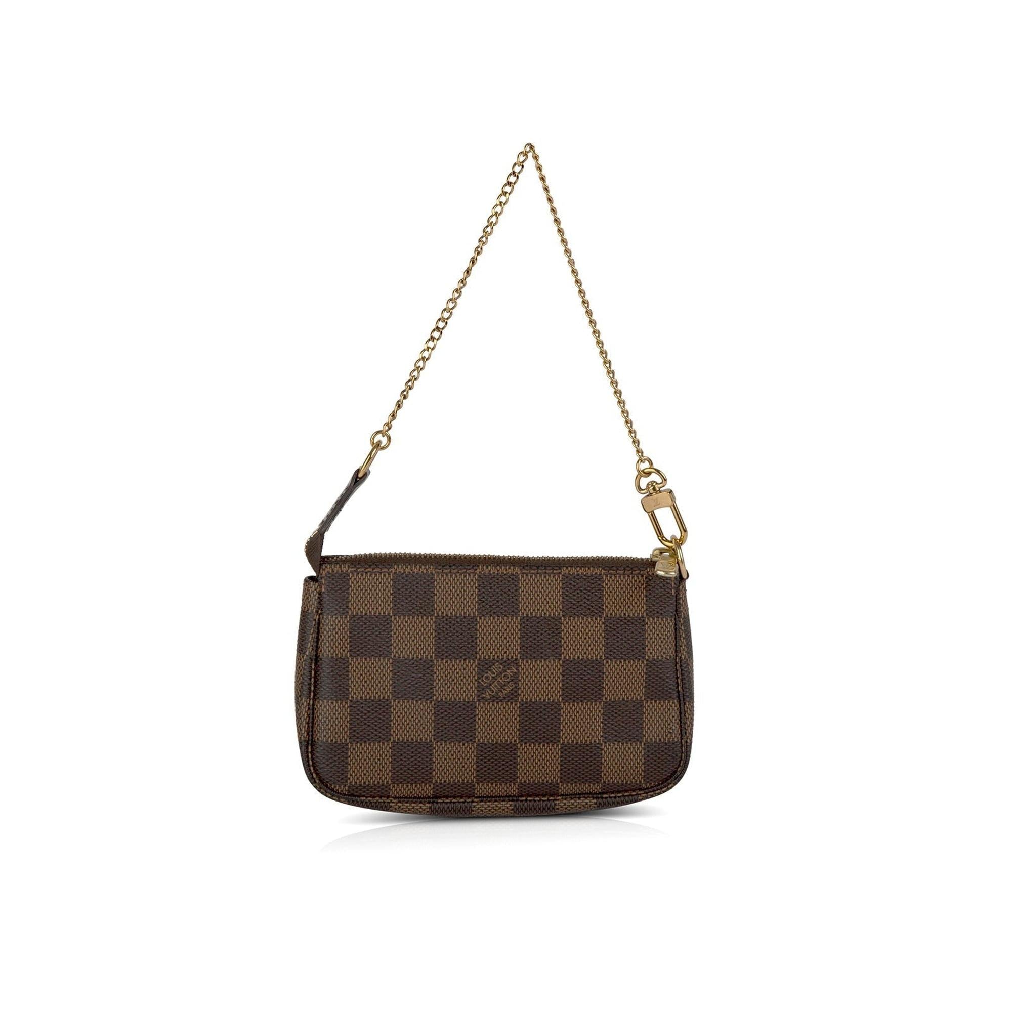 Louis Vuitton Damier Ebene Mini Pochette Accessories w/ Receipt