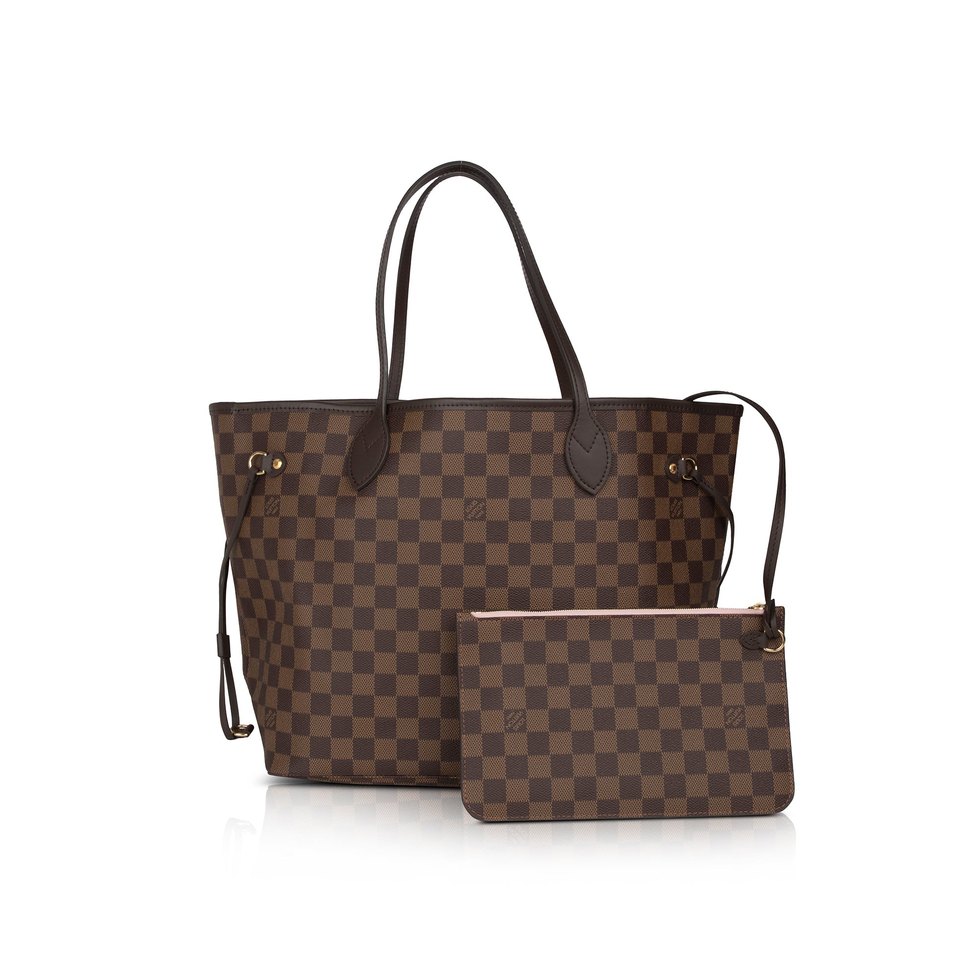 Louis Vuitton Damier Ebene Neverfull MM w/ Pouch & Box