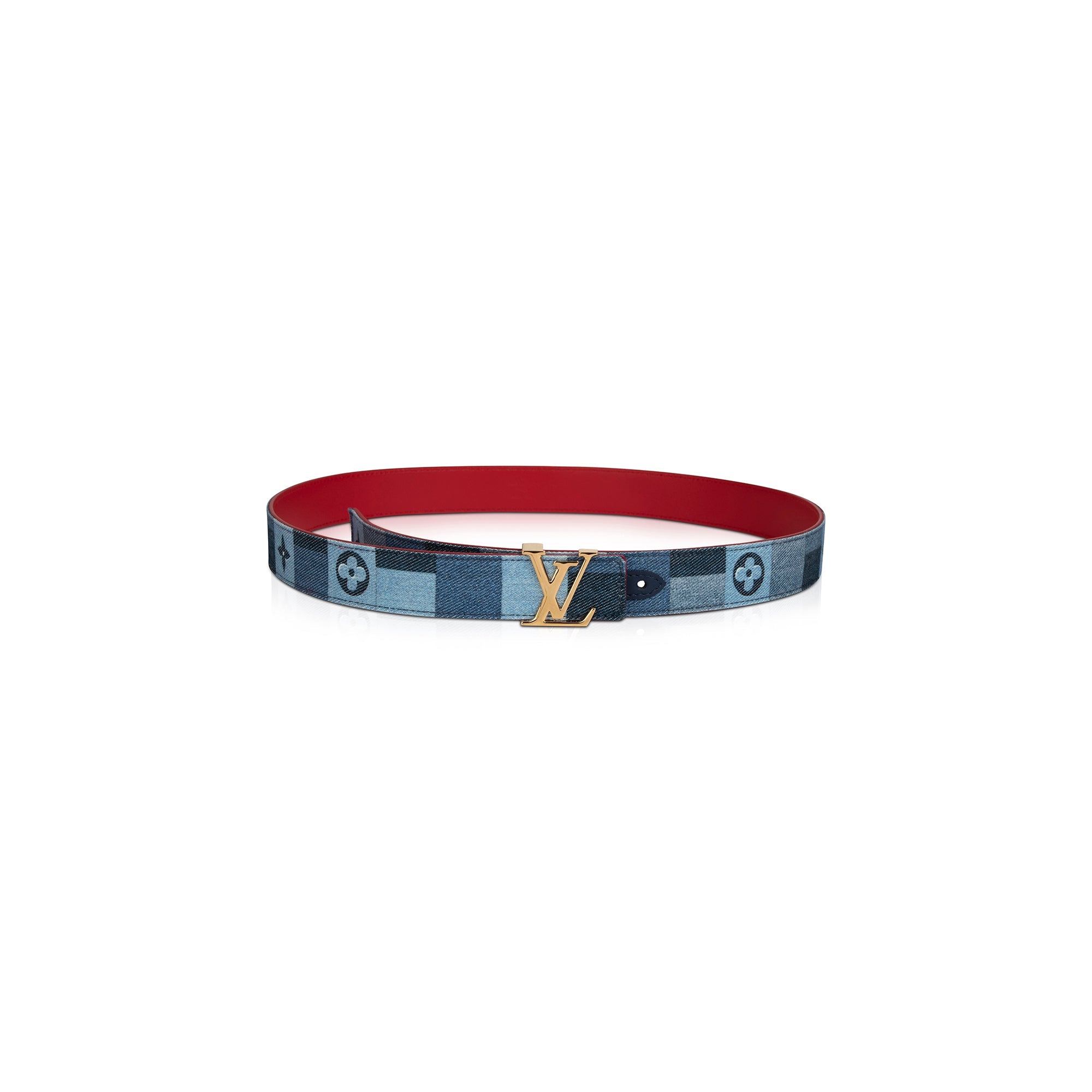Louis Vuitton Denim Damier LV Initiales 30MM Reversible Belt w/ Box