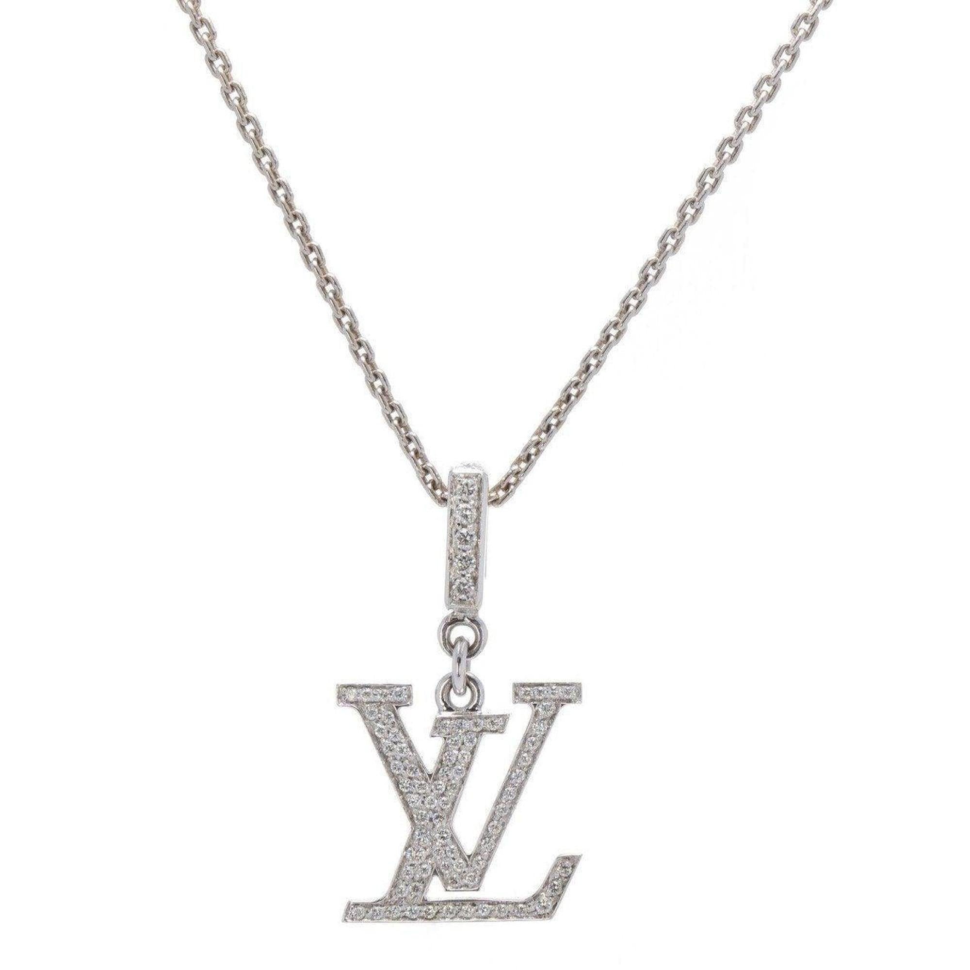 Louis Vuitton Diamond LV Pendant Necklace