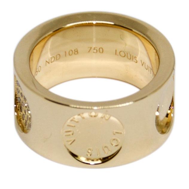 Louis Vuitton Gold Empreinte Ring with Diamonds