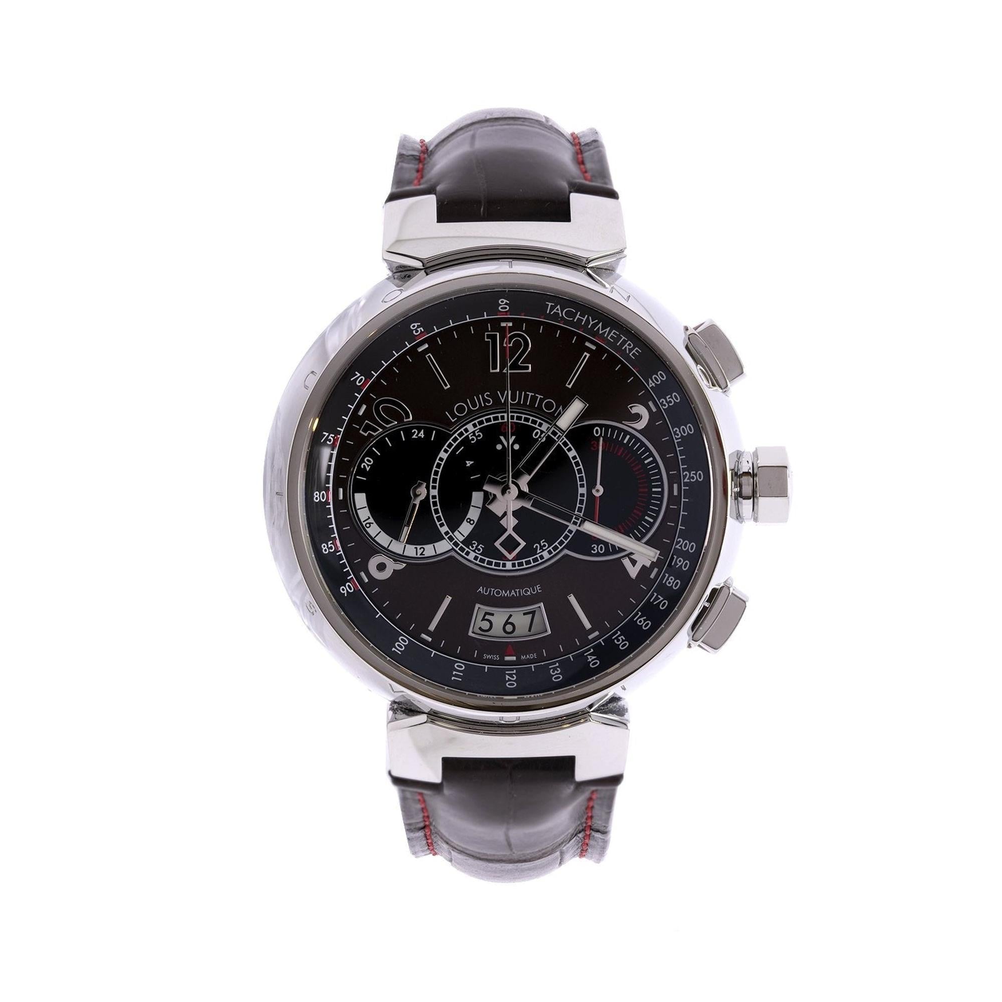 Louis Vuitton Limited Edition Tambour Voyage Automatic Chronograph Watch w/ Box