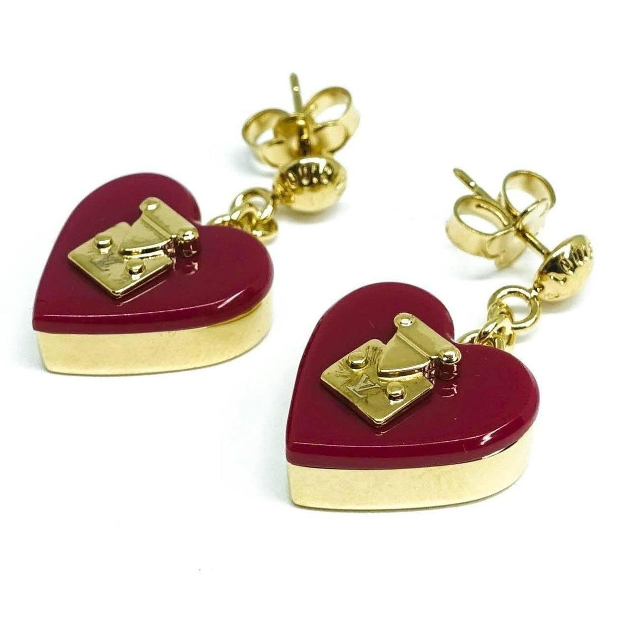 Louis Vuitton Lock Me Heart Drop Earrings
