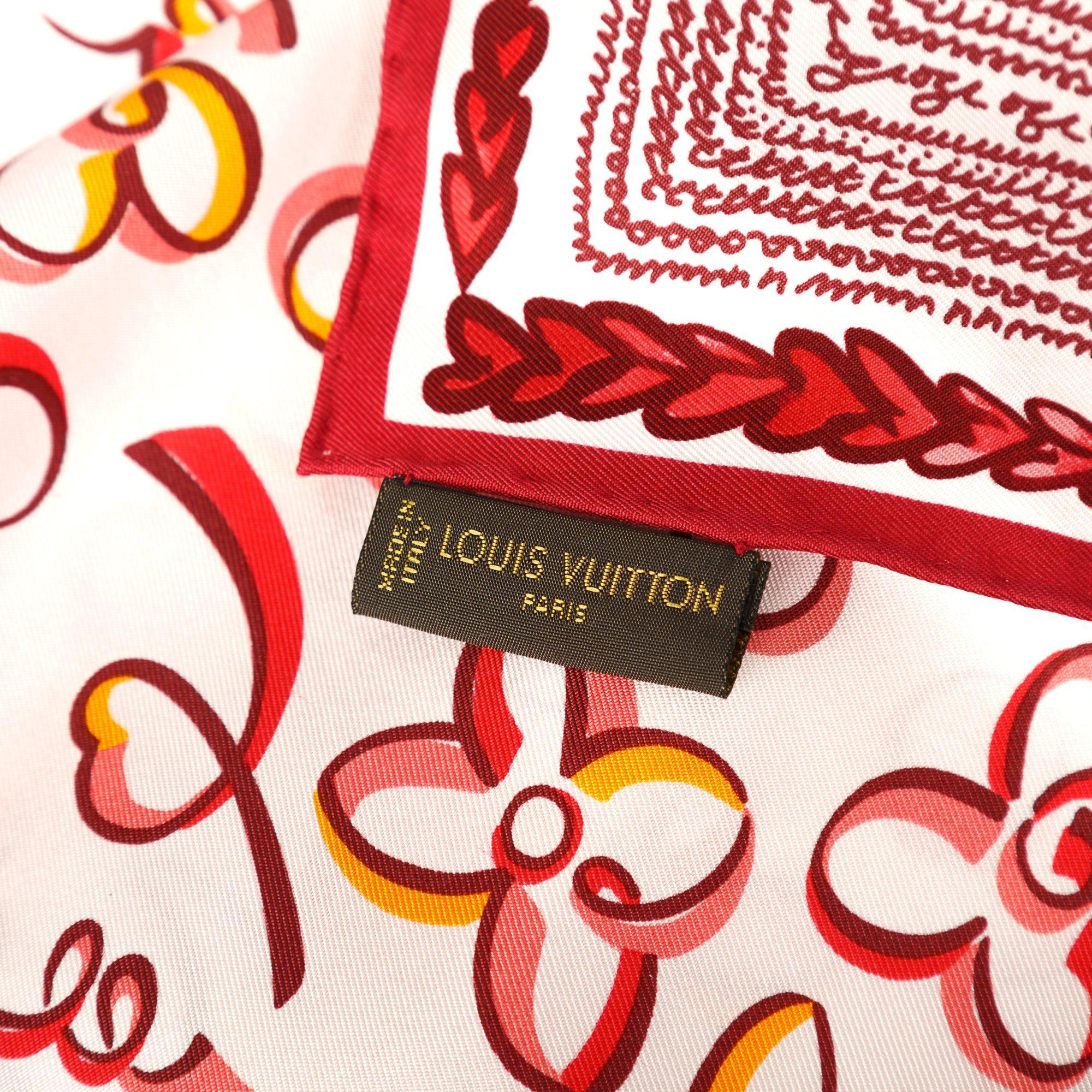 Louis Vuitton Love Silk Scarf w/ Box