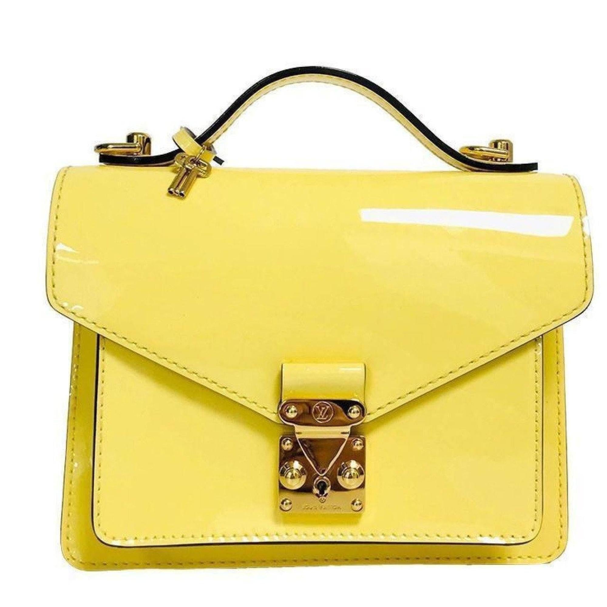 Louis Vuitton Monceau BB Yellow Vernis Satchel