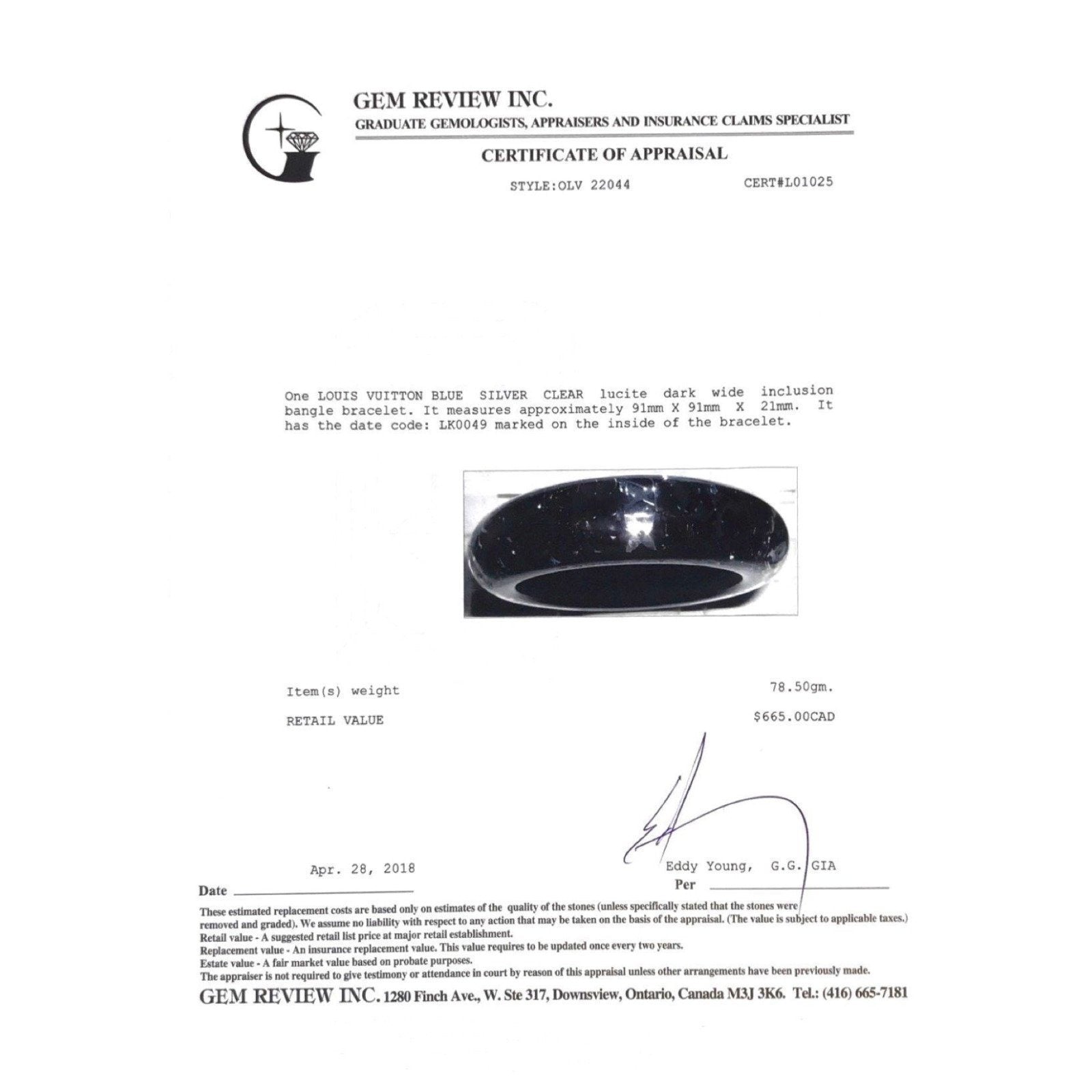 Louis Vuitton Monogram Inclusion GM Bracelet