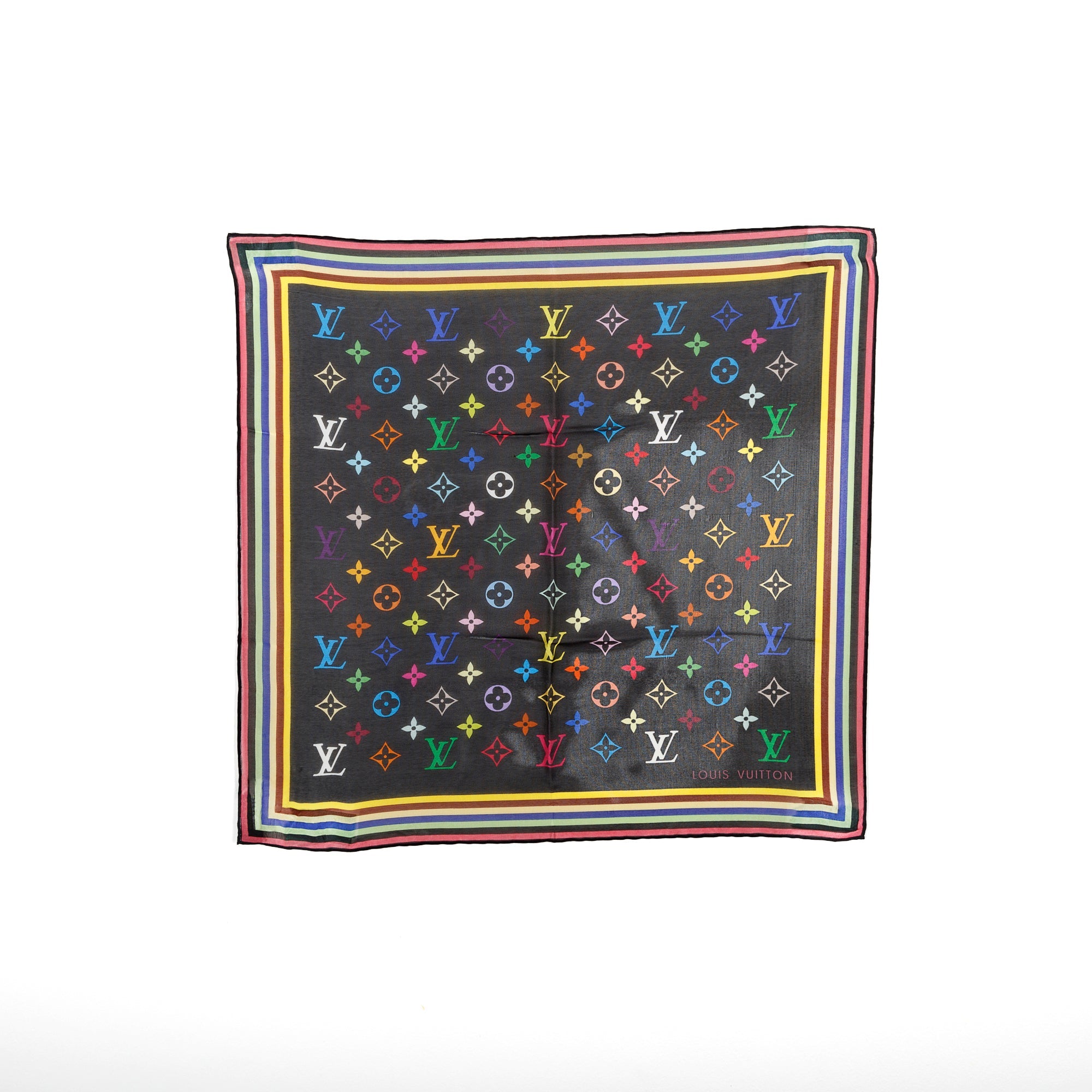 Louis Vuitton シルクバンダナ マルチカラーホログラム Louis Vuitton Monogram Multicolor Bandana Scarf – OLIVER'S