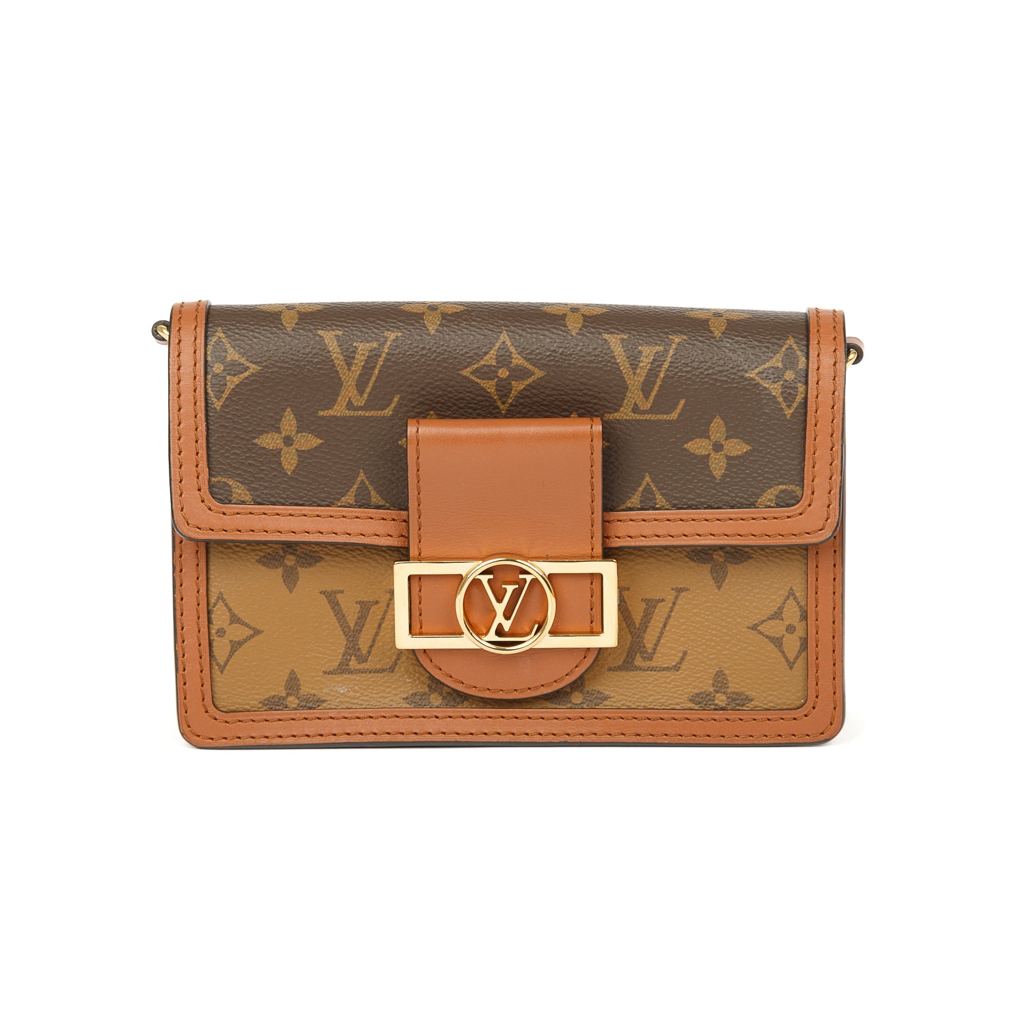 Louis Vuitton Monogram Reverse Dauphine Chain Wallet w/ Box