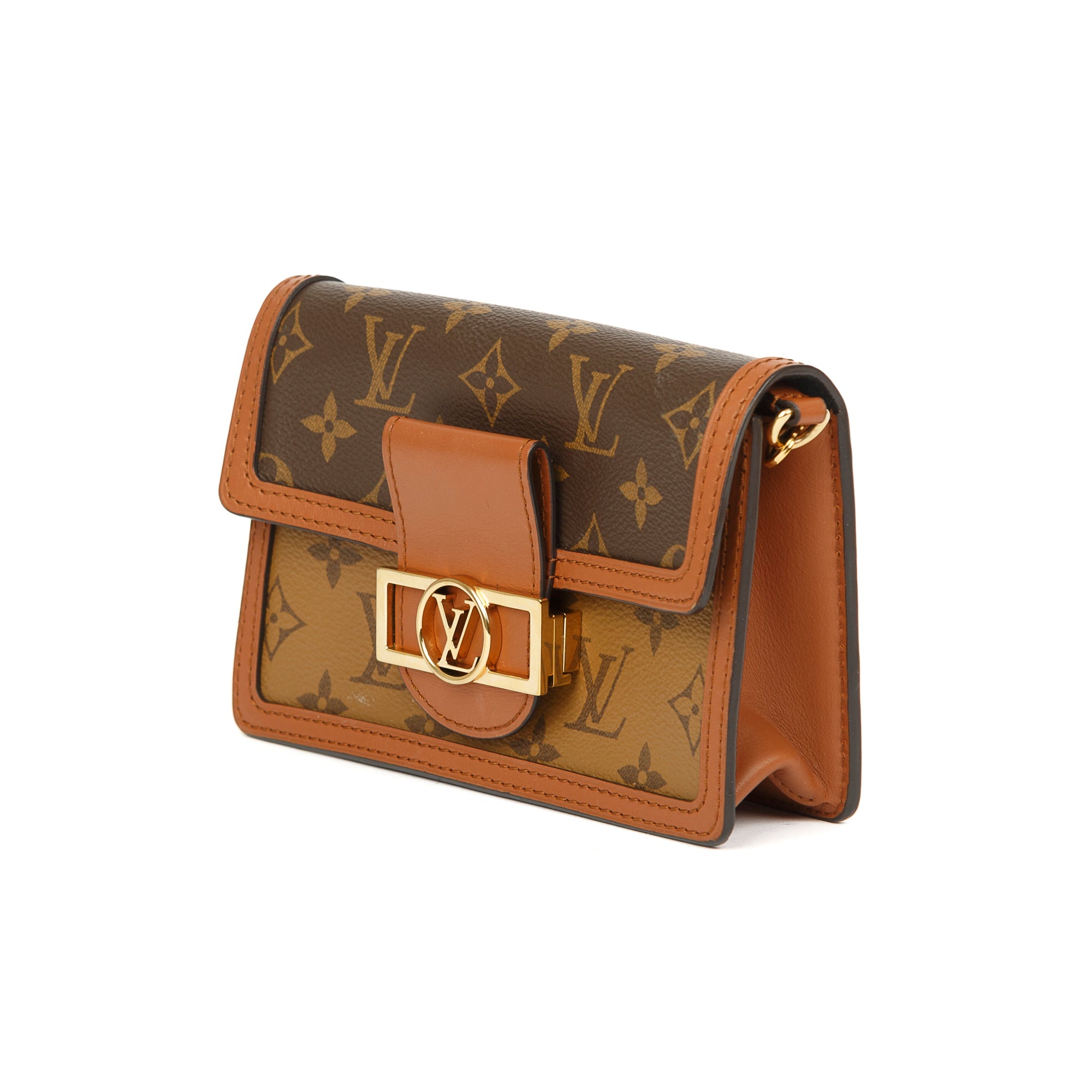 Louis Vuitton Monogram Reverse Dauphine Chain Wallet w/ Box