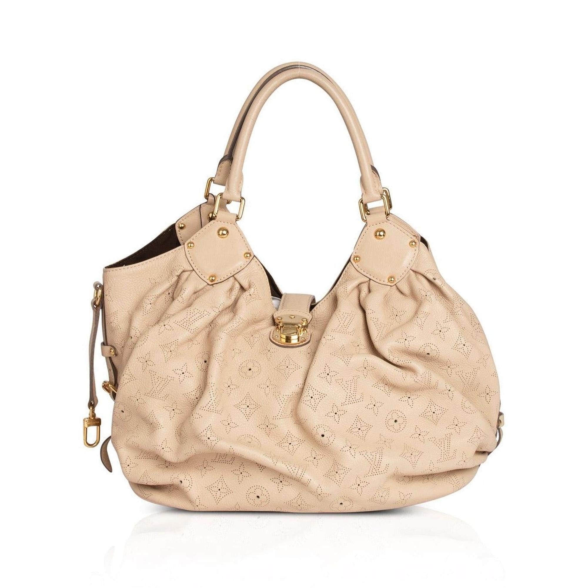 Louis Vuitton Neutral Mahina L Hobo
