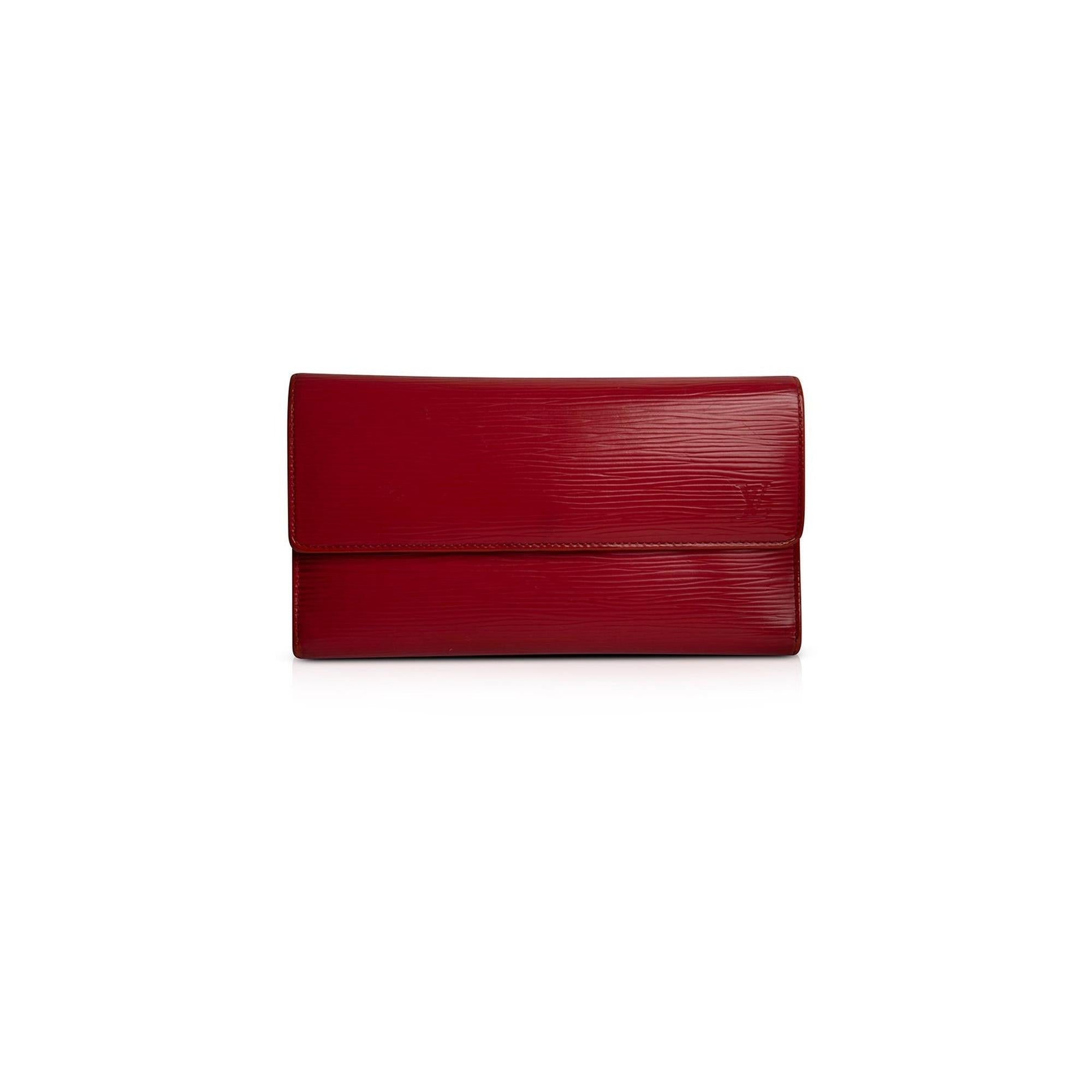 Louis Vuitton Red Epi Porte Tresor International Wallet