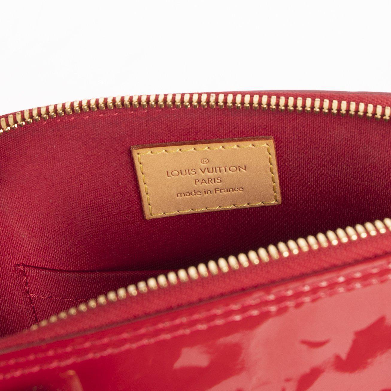 Louis Vuitton Red Vernis Alma BB w/ Strap