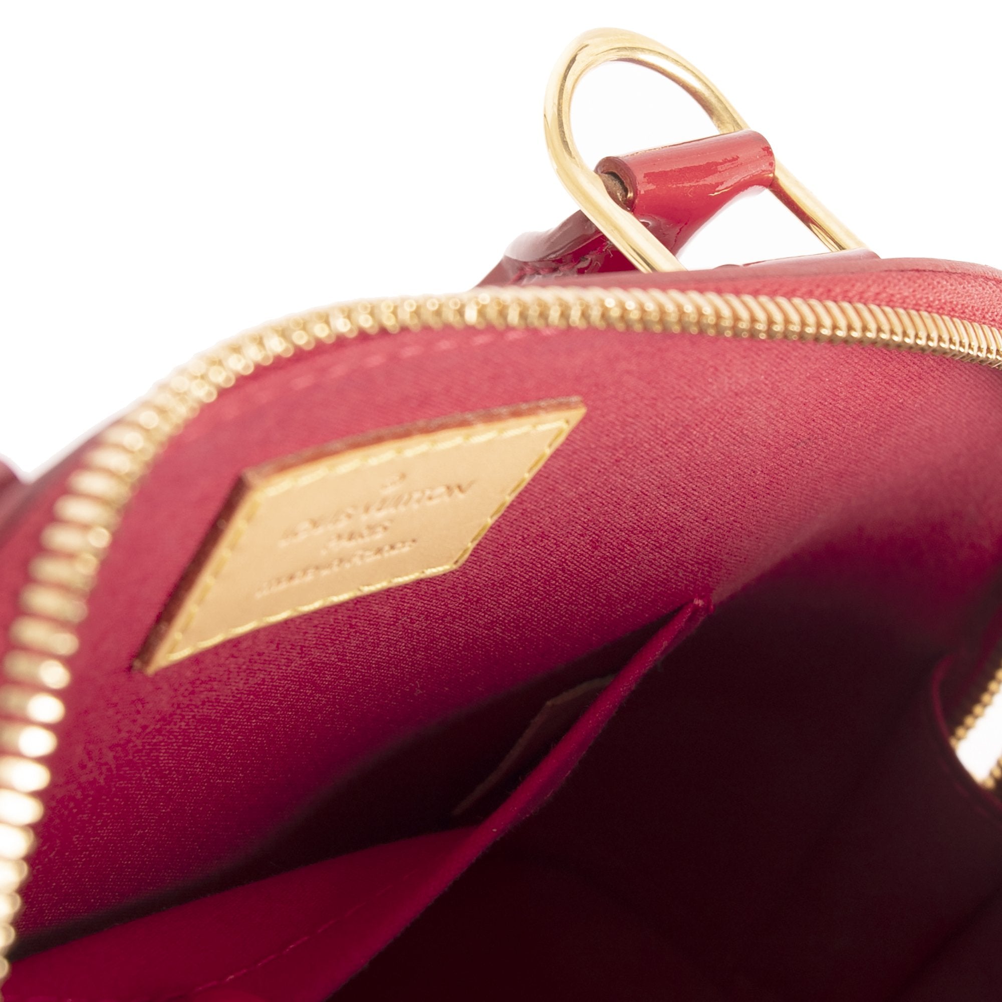 Louis Vuitton Red Vernis Alma BB w/ Strap