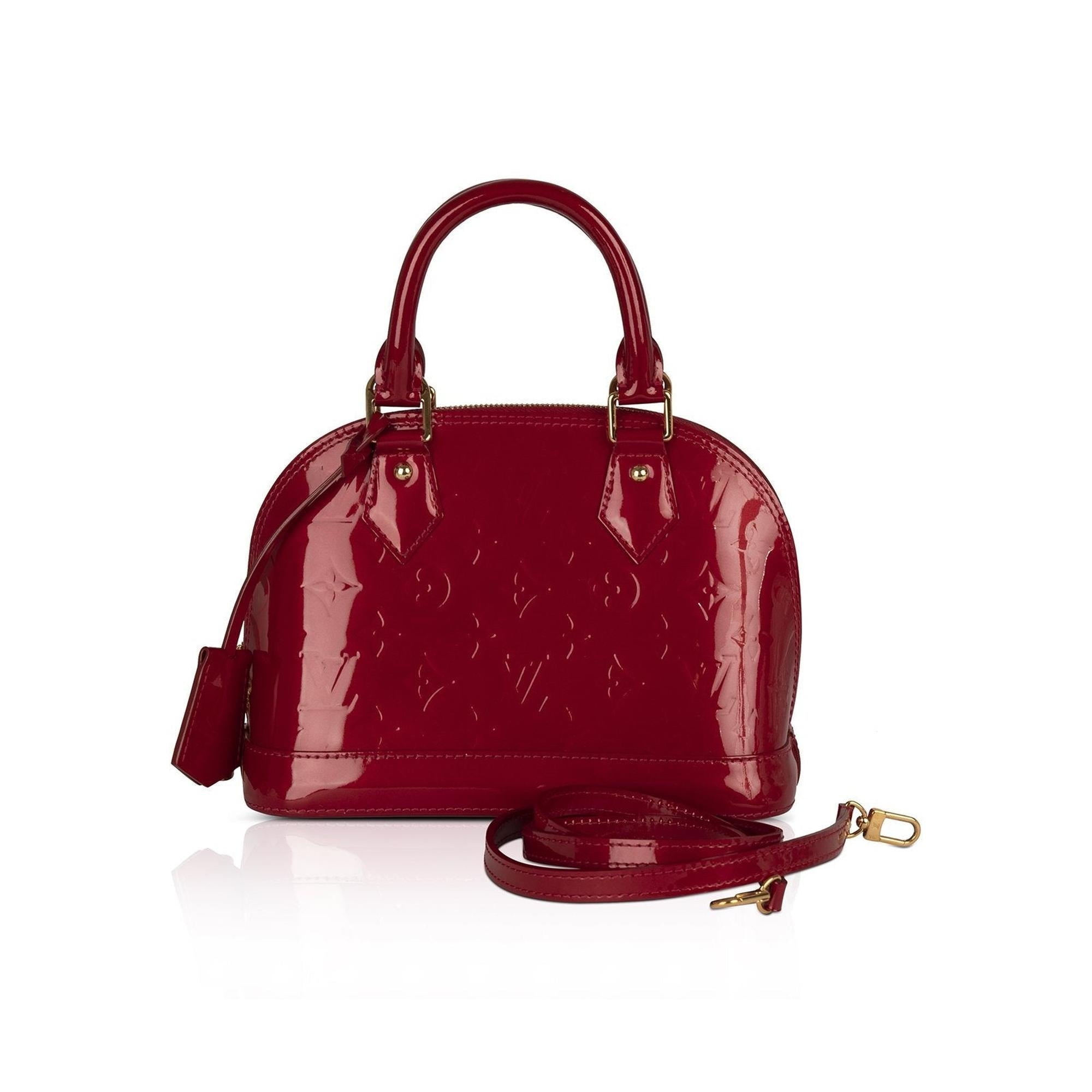 Louis Vuitton Red Vernis Alma BB w/ Strap