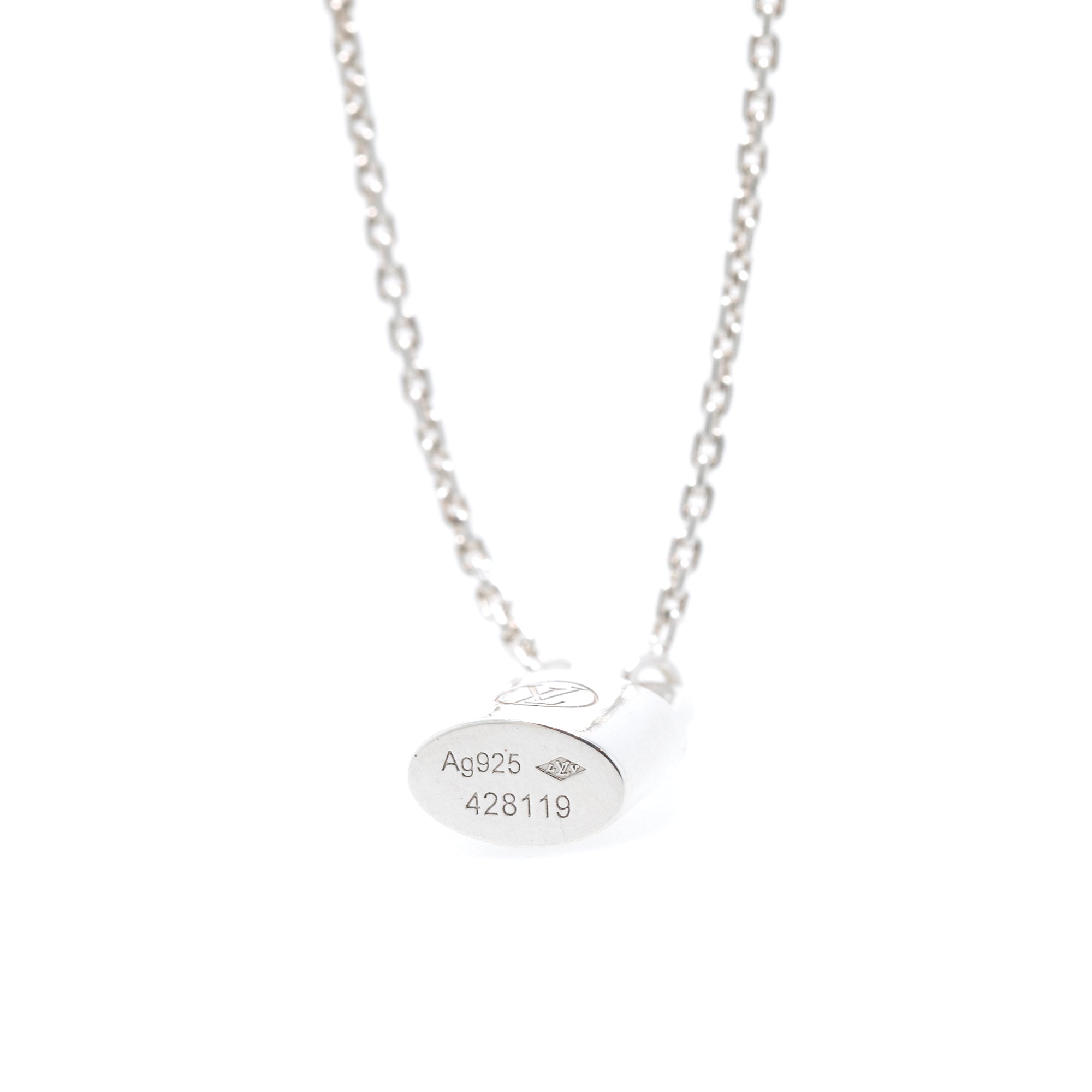 Louis Vuitton Lockit Pendant Necklace Silver