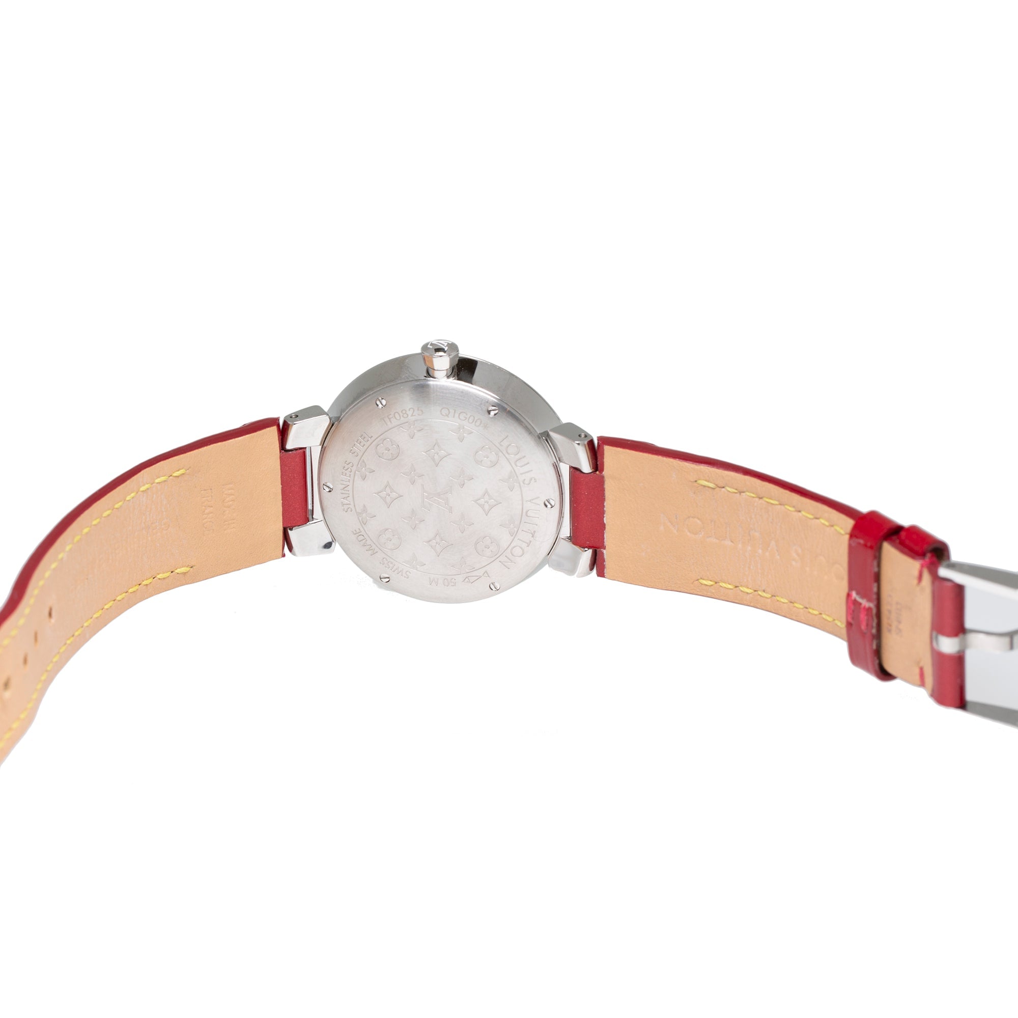 Louis Vuitton Tambour Slim Monogram Diamond Watch w/ Box