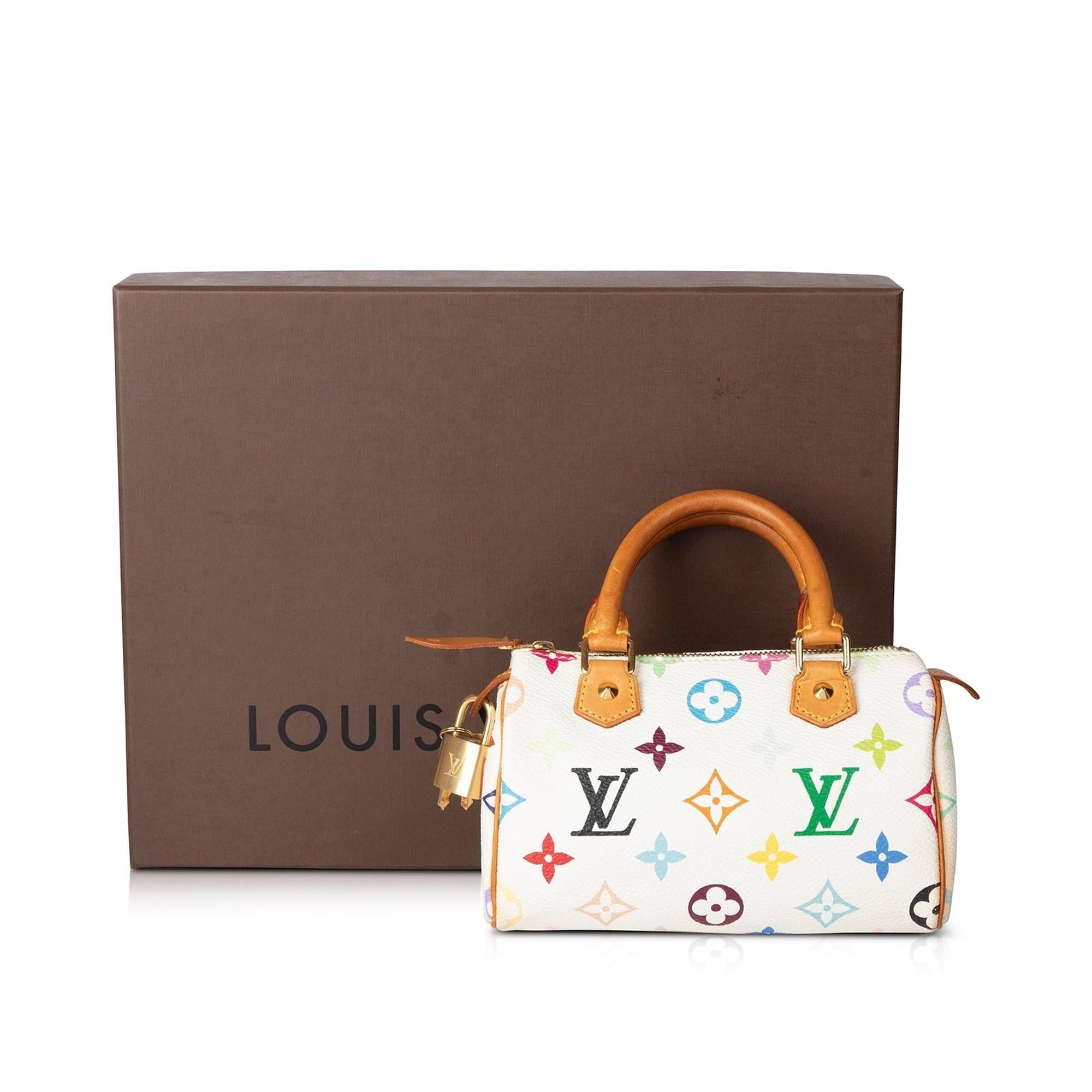 Louis Vuitton White Multicolore Mini HL Speedy w/ Box