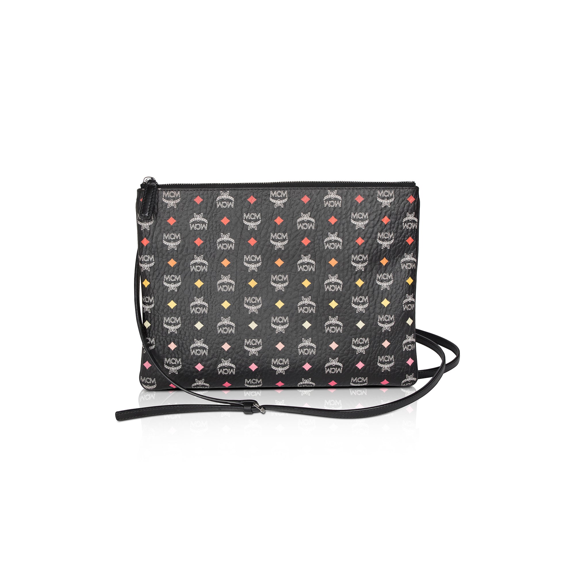 MCM Black Visetos Crossbody Pouch Bag
