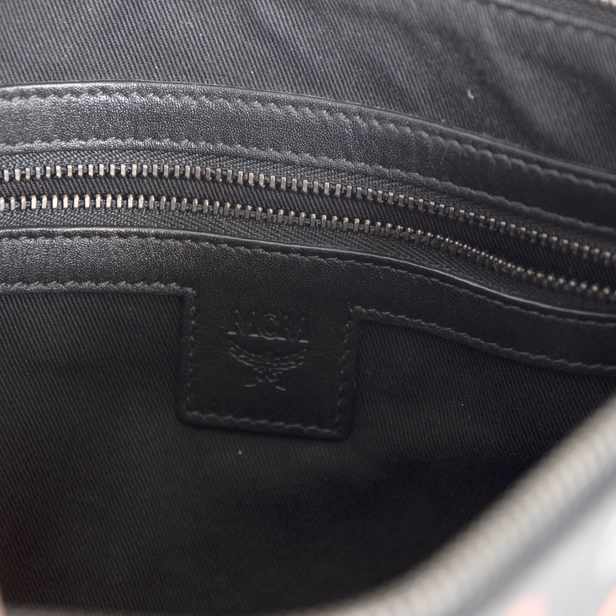 MCM Black Visetos Crossbody Pouch Bag